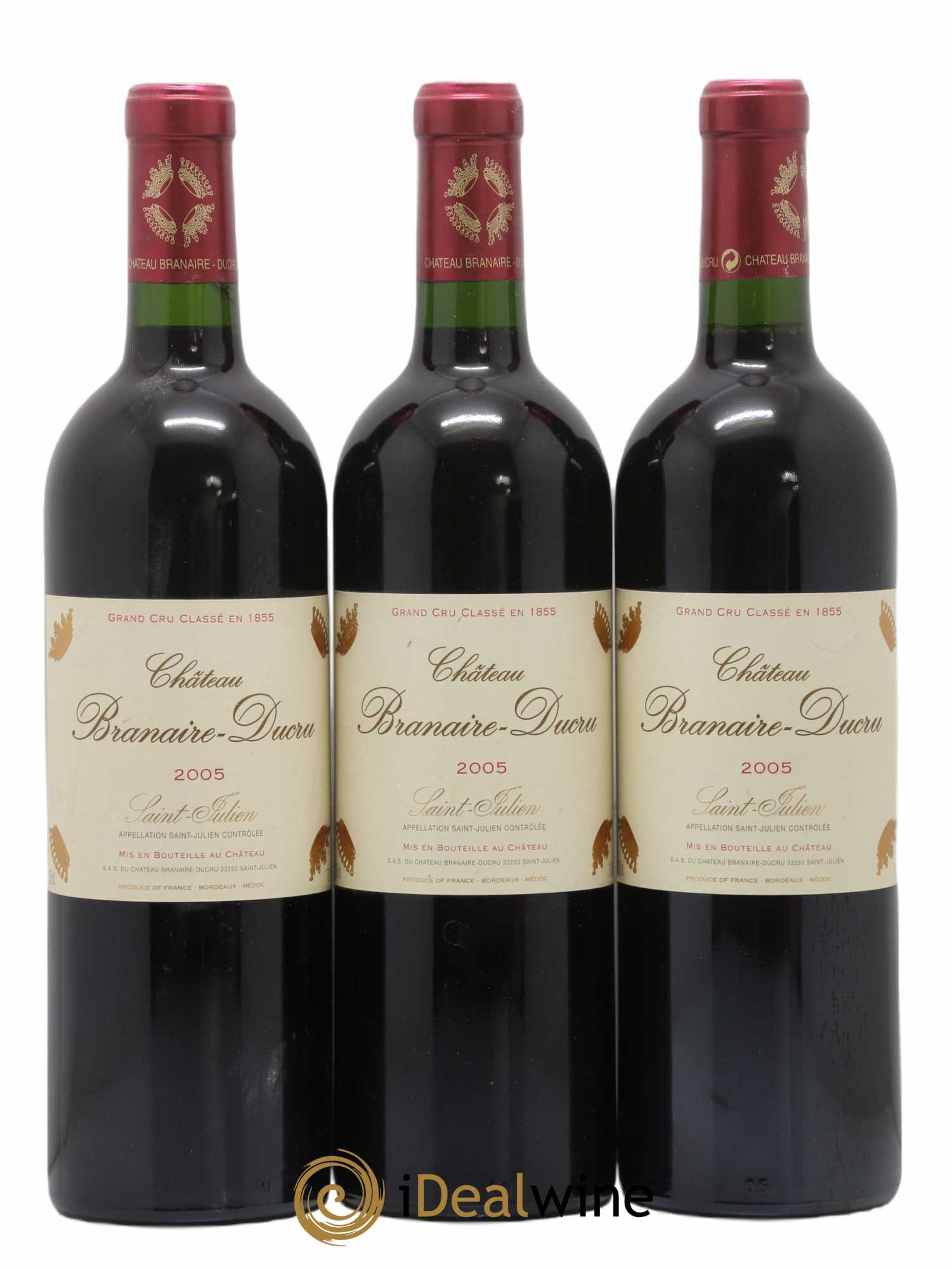 Château Branaire Ducru 4ème Grand Cru Classé 2005 - Lot de 3 bouteilles - 0