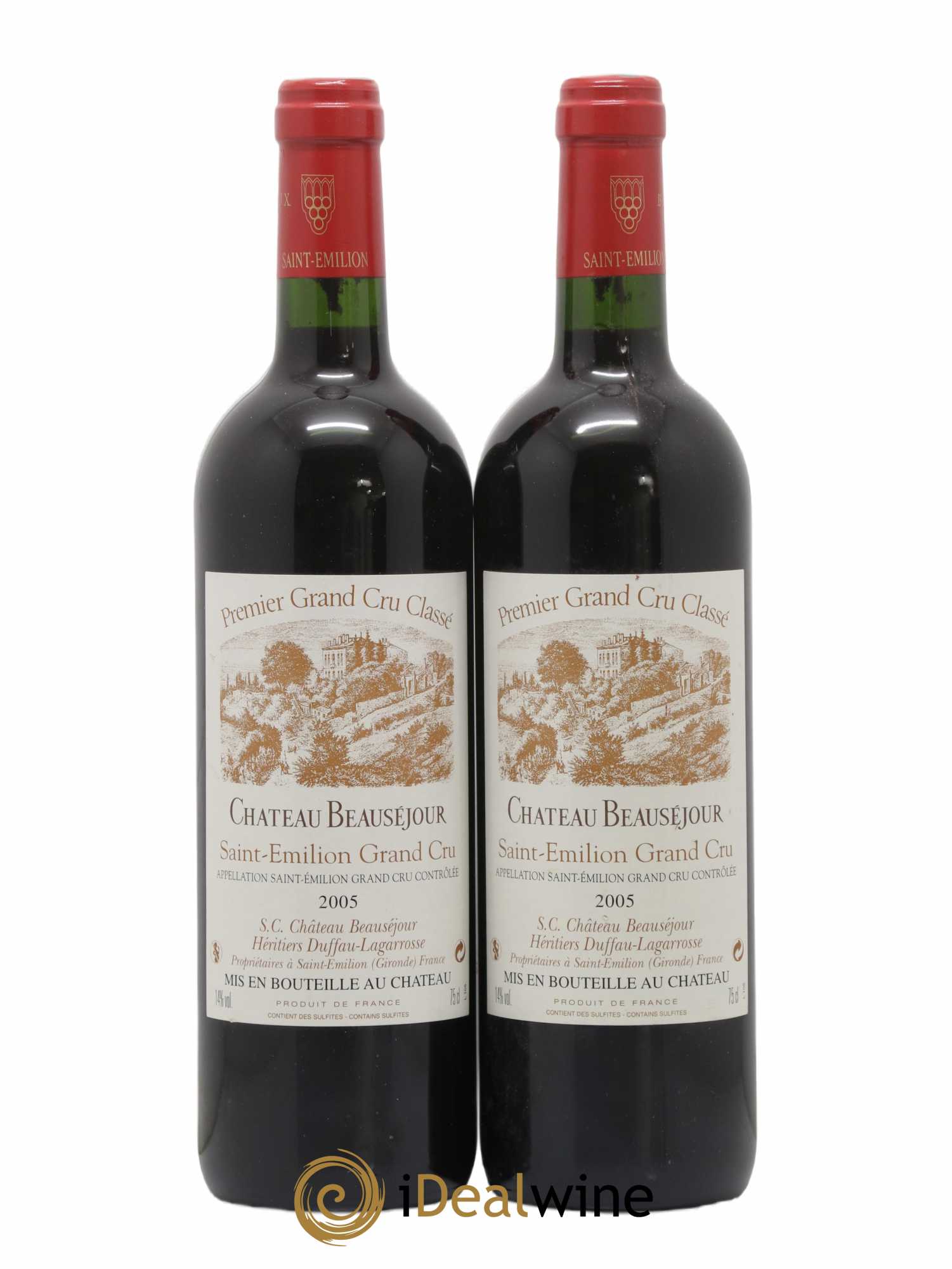 Château Beauséjour (Duffau-Lagarrosse) 1er Grand Cru Classé B 2005 - Lot de 2 bouteilles - 0