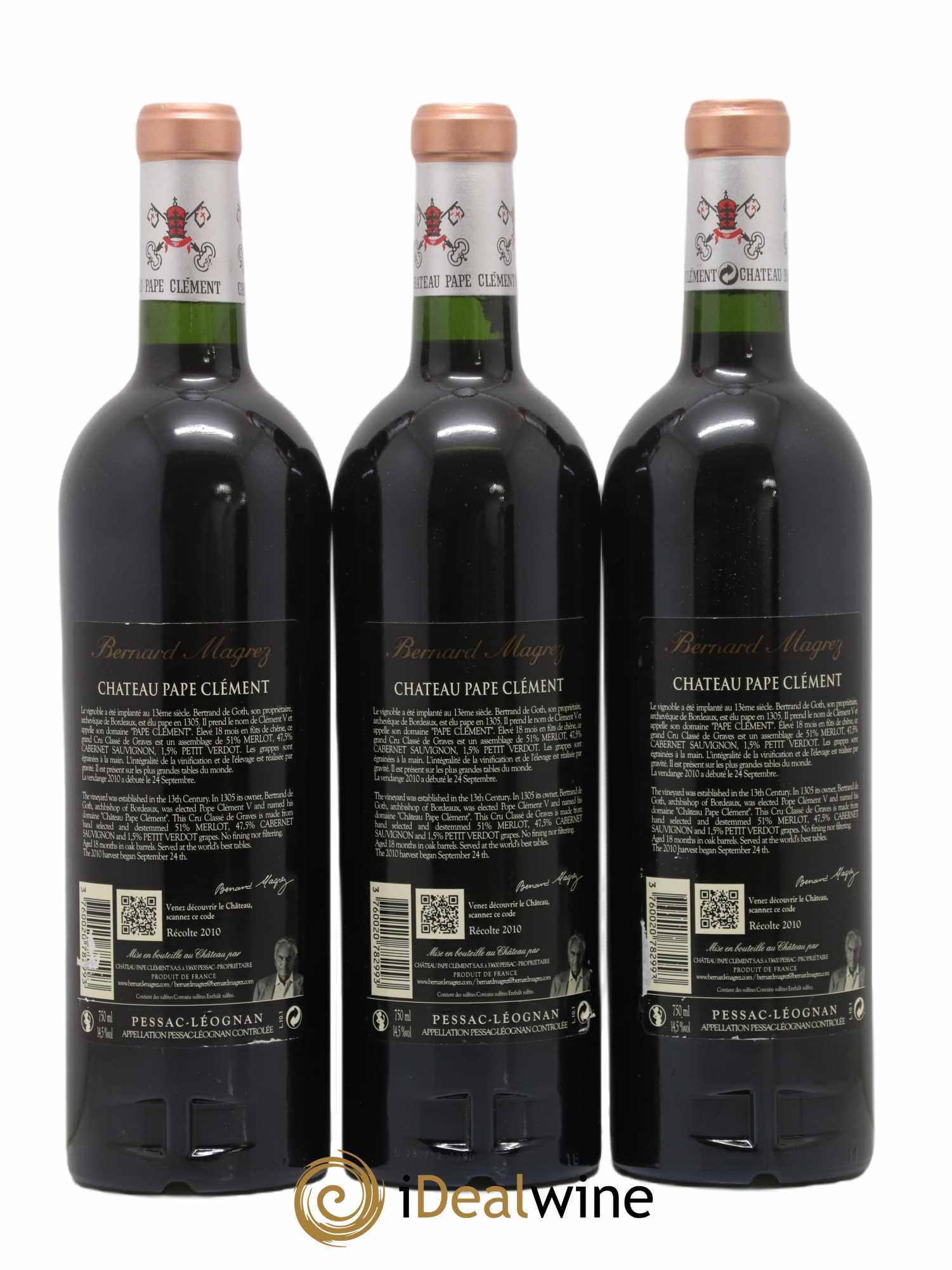 Château Pape Clément Cru Classé de Graves 2010 - Lot de 3 bouteilles - 1