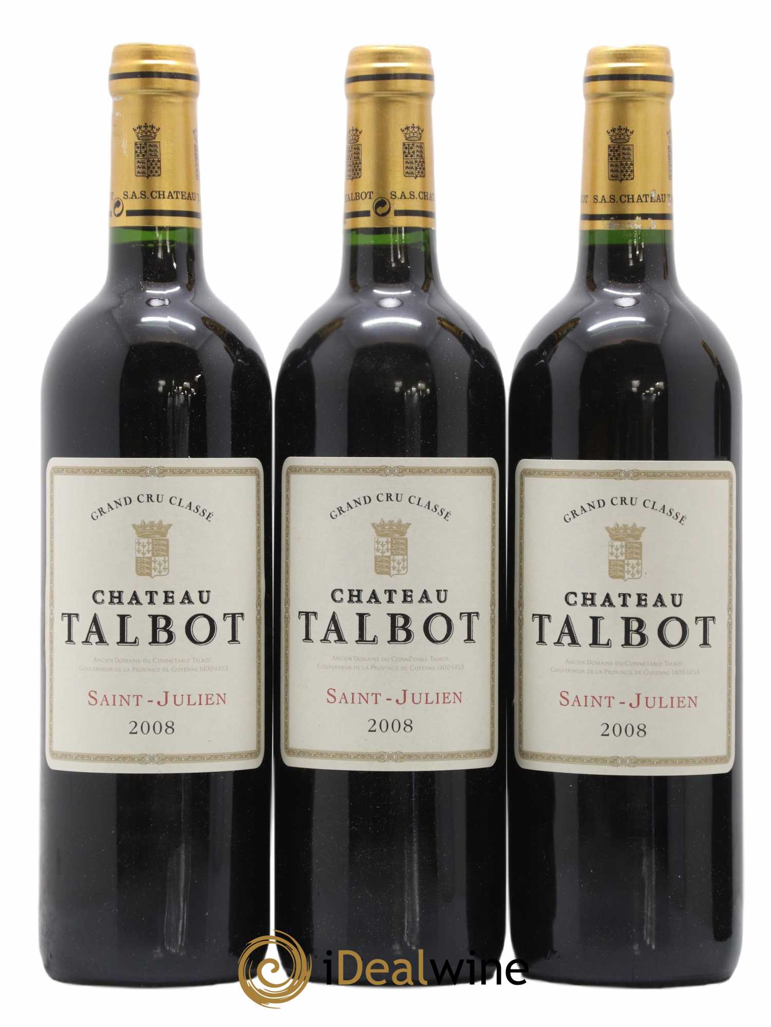Château Talbot 4ème Grand Cru Classé 2008 - Lot de 12 bouteilles - 1
