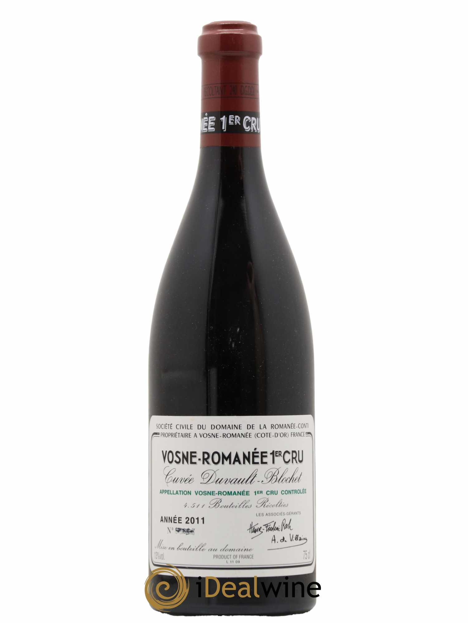 Vosne-Romanée 1er Cru Cuvée Duvault Blochet Domaine de la Romanée-Conti 2011 - Lot de 1 bouteille - 0