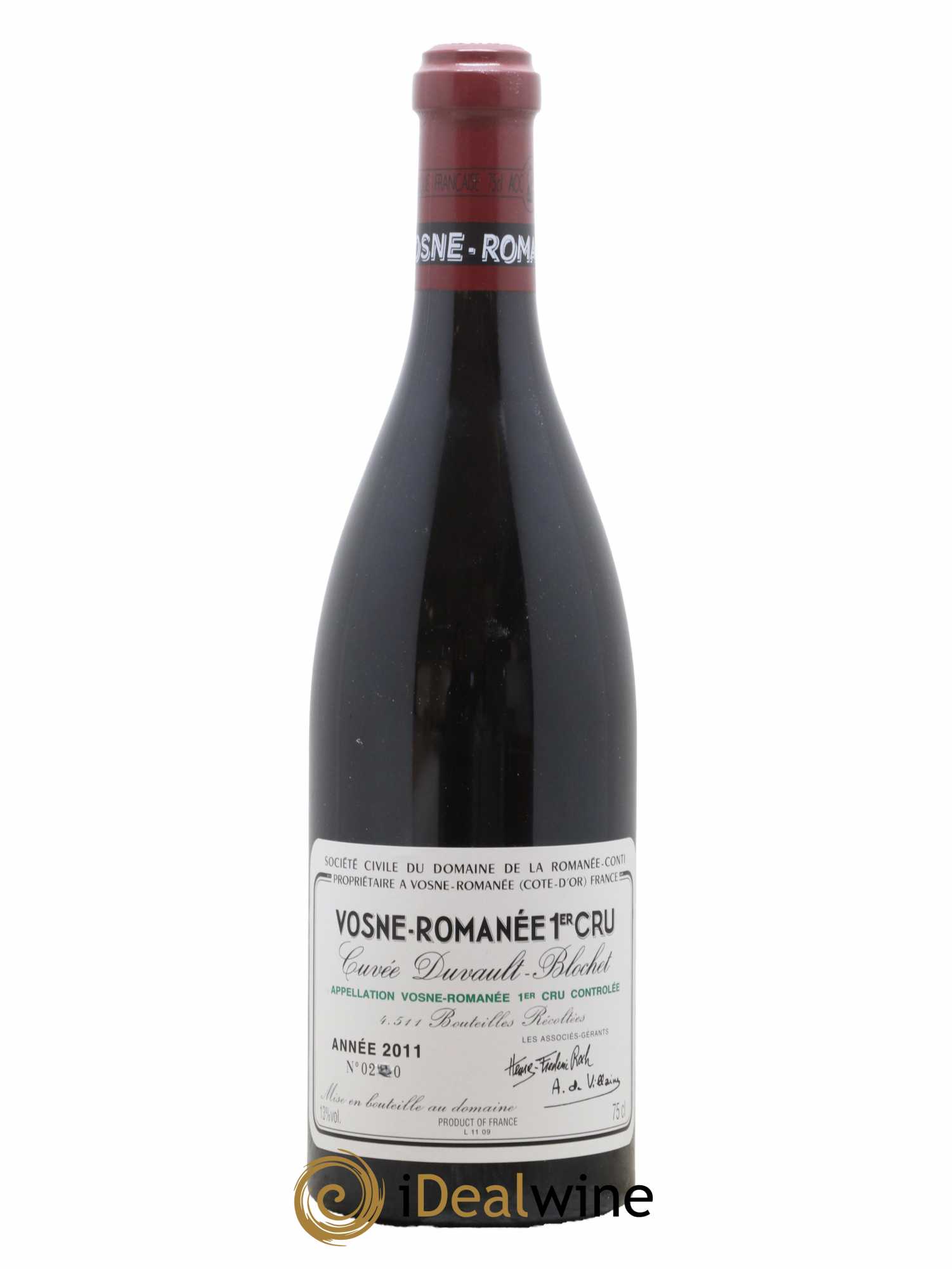 Vosne-Romanée 1er Cru Cuvée Duvault Blochet Domaine de la Romanée-Conti 2011 - Lot de 1 bouteille - 0