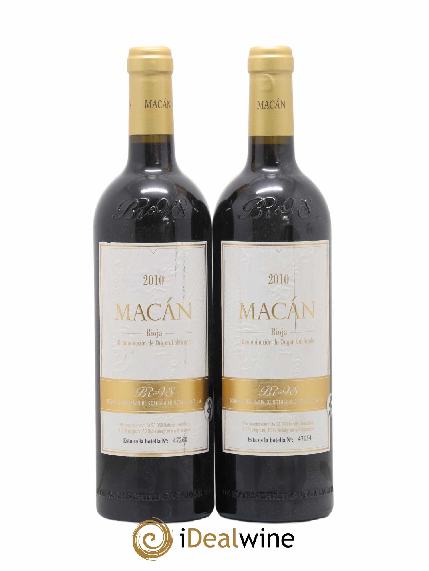 Rioja DOCa Macan Benjamin de Rothschild & Vega Sicilia S.A 2010 - Posten von 2 Flaschen - 0