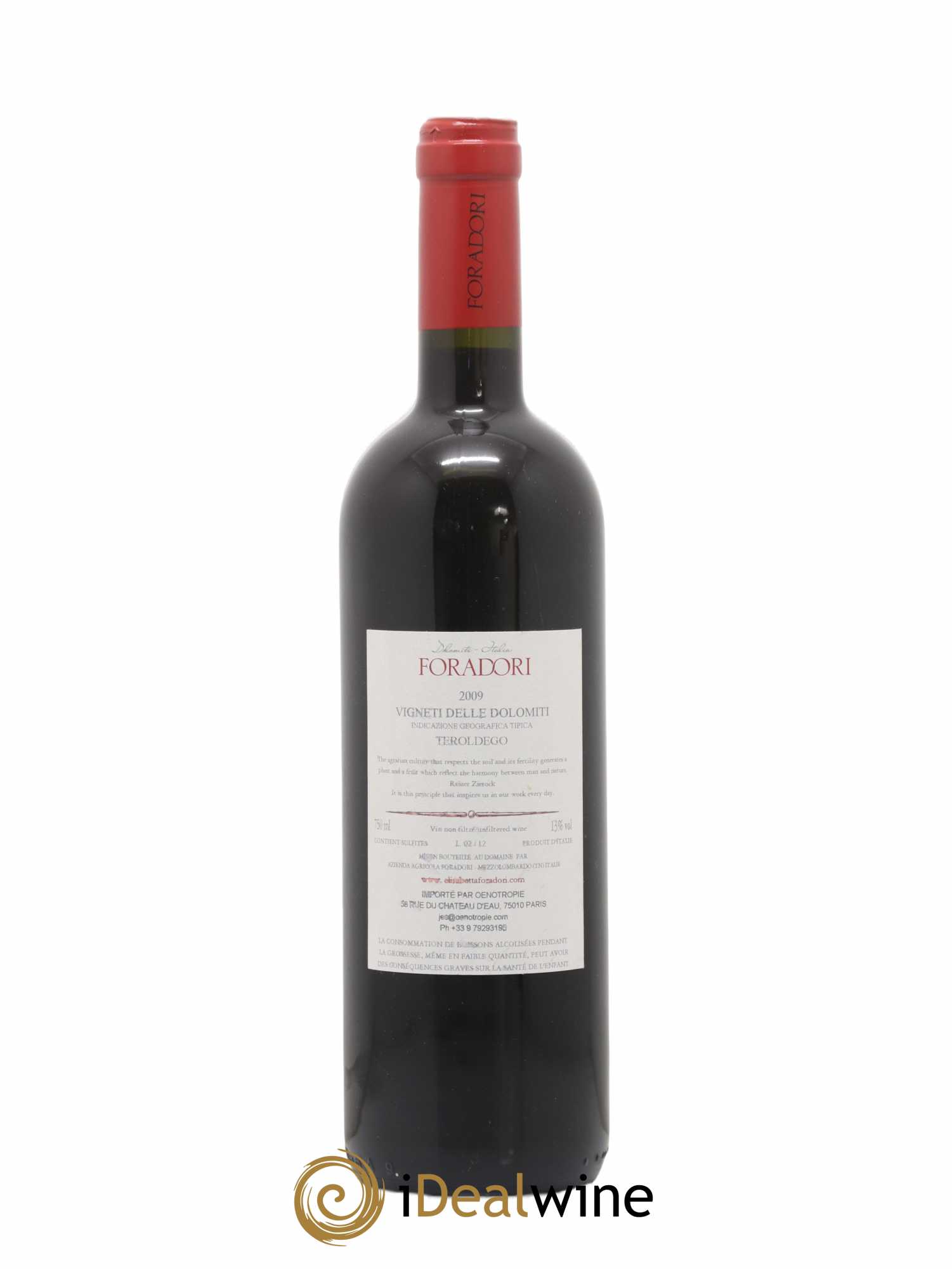 Vigneti delle Dolomiti IGT  Teroldego Elisabetta Foradori Pas de cuvée précisée 2009 - Lot de 1 bouteille - 1