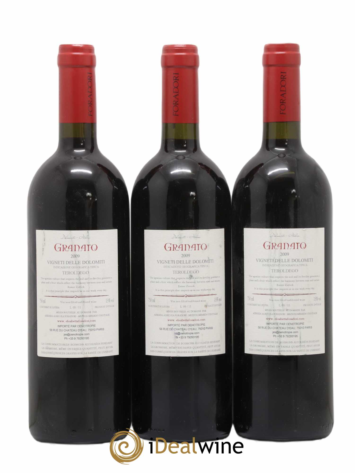 Vigneti delle Dolomiti IGT Granato Elisabetta Foradori 2009 - Lot de 3 bouteilles - 1