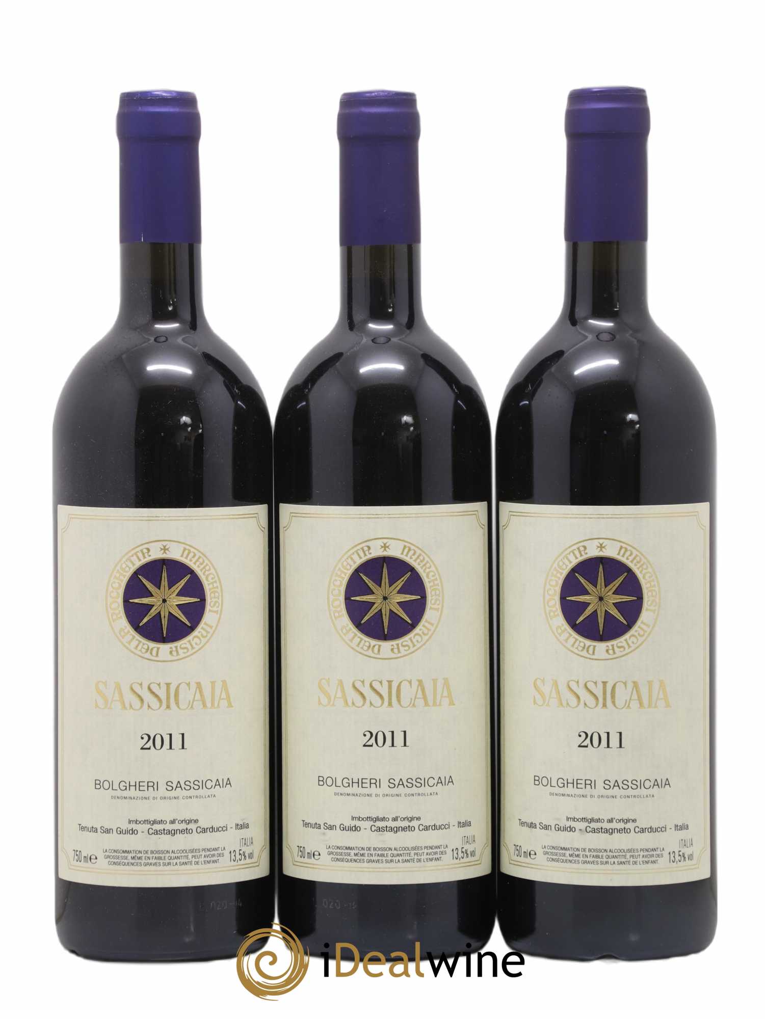 Bolgheri DOC Sassicaia Tenuta San Guido 2011 - Lot de 3 bouteilles - 0