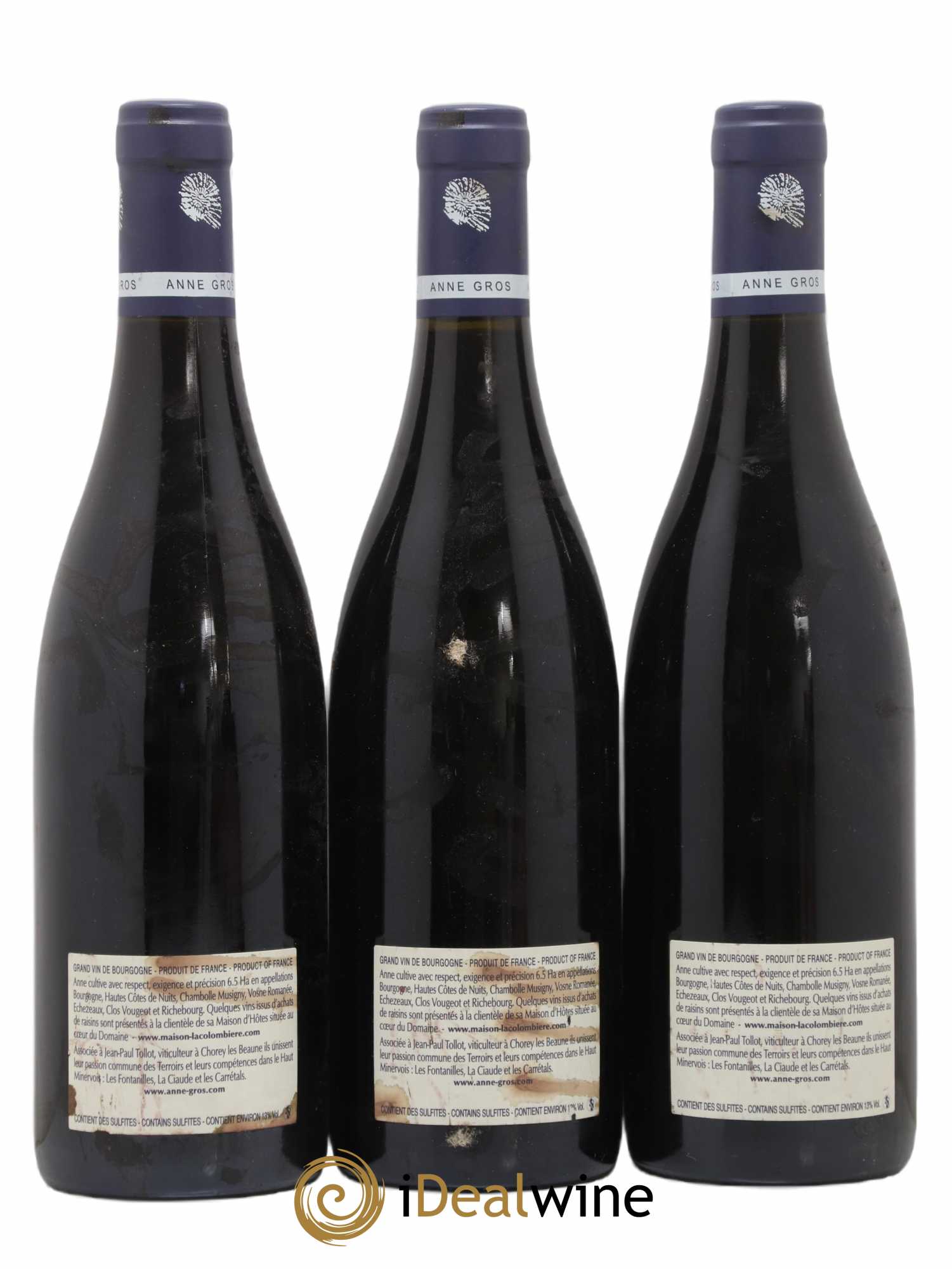 Clos de Vougeot Grand Cru Le Grand Maupertui Anne Gros 2012 - Lot de 3 bouteilles - 1