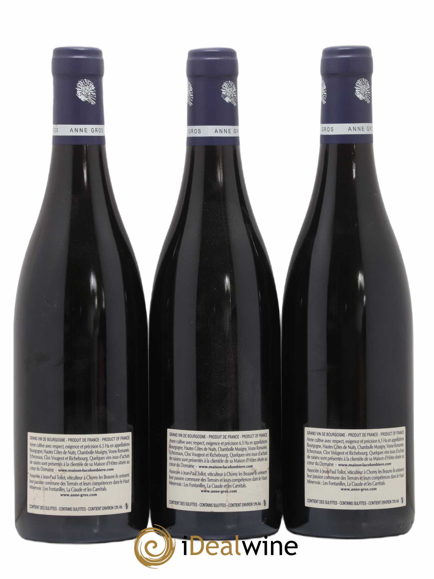 Clos de Vougeot Grand Cru Le Grand Maupertui Anne Gros 2010 - Lot de 3 bouteilles - 1