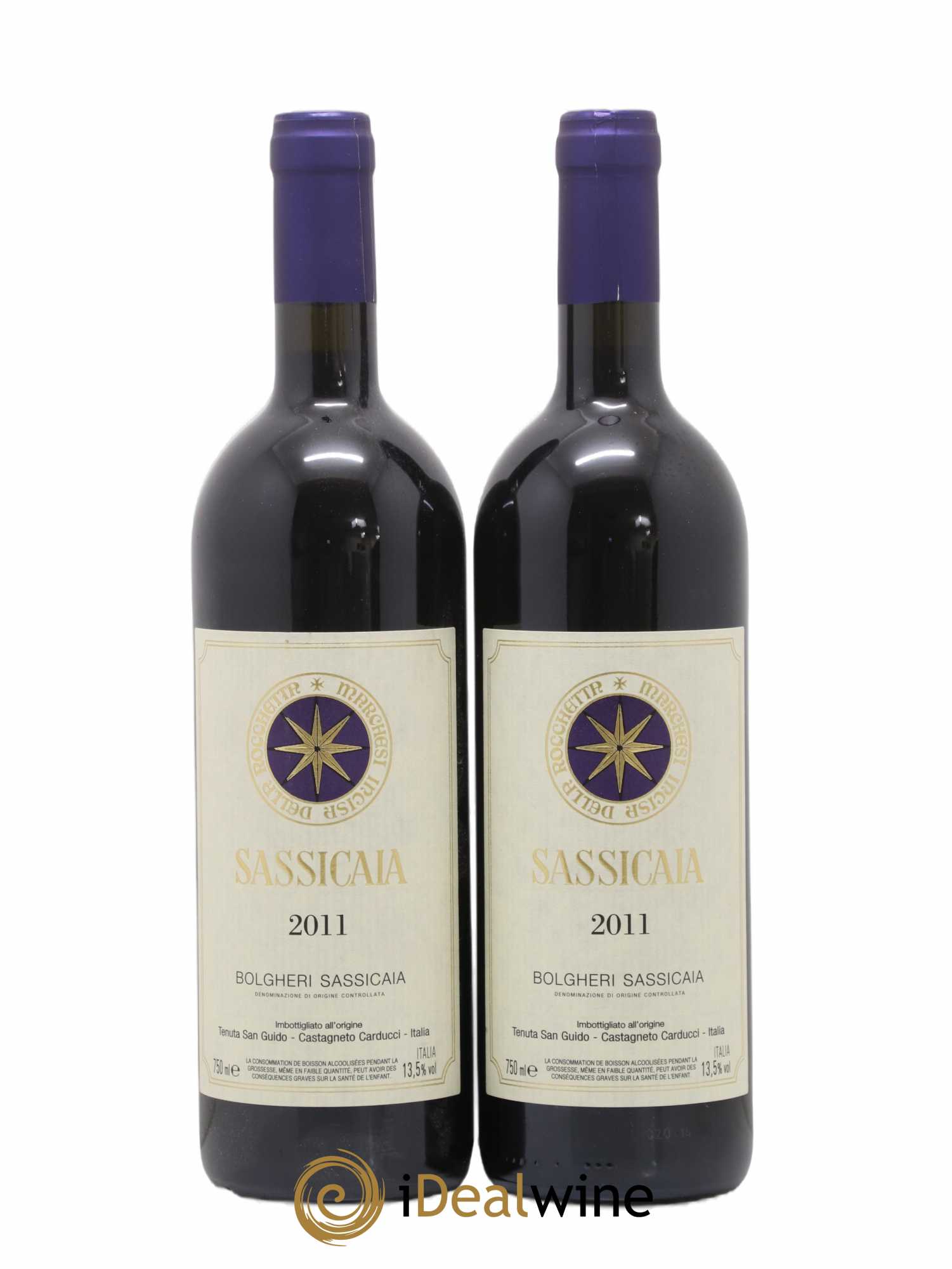 Bolgheri DOC Sassicaia Tenuta San Guido 2011 - Lot de 2 bouteilles - 0