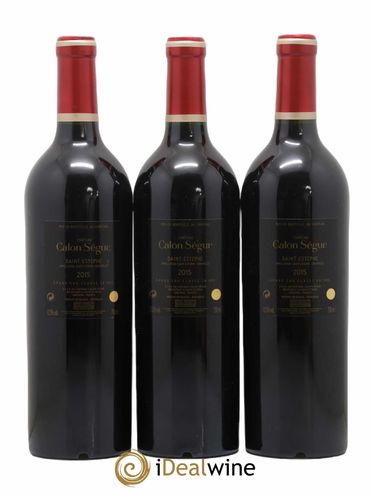 Château Calon Ségur 3ème Grand Cru Classé 2015 - Lot de 3 bouteilles - 1
