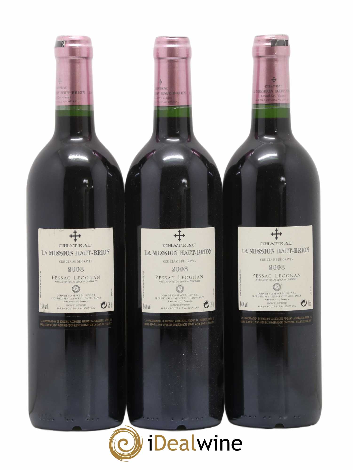 Château la Mission Haut-Brion Cru Classé de Graves 2008 - Lotto di 3 bottiglie - 1