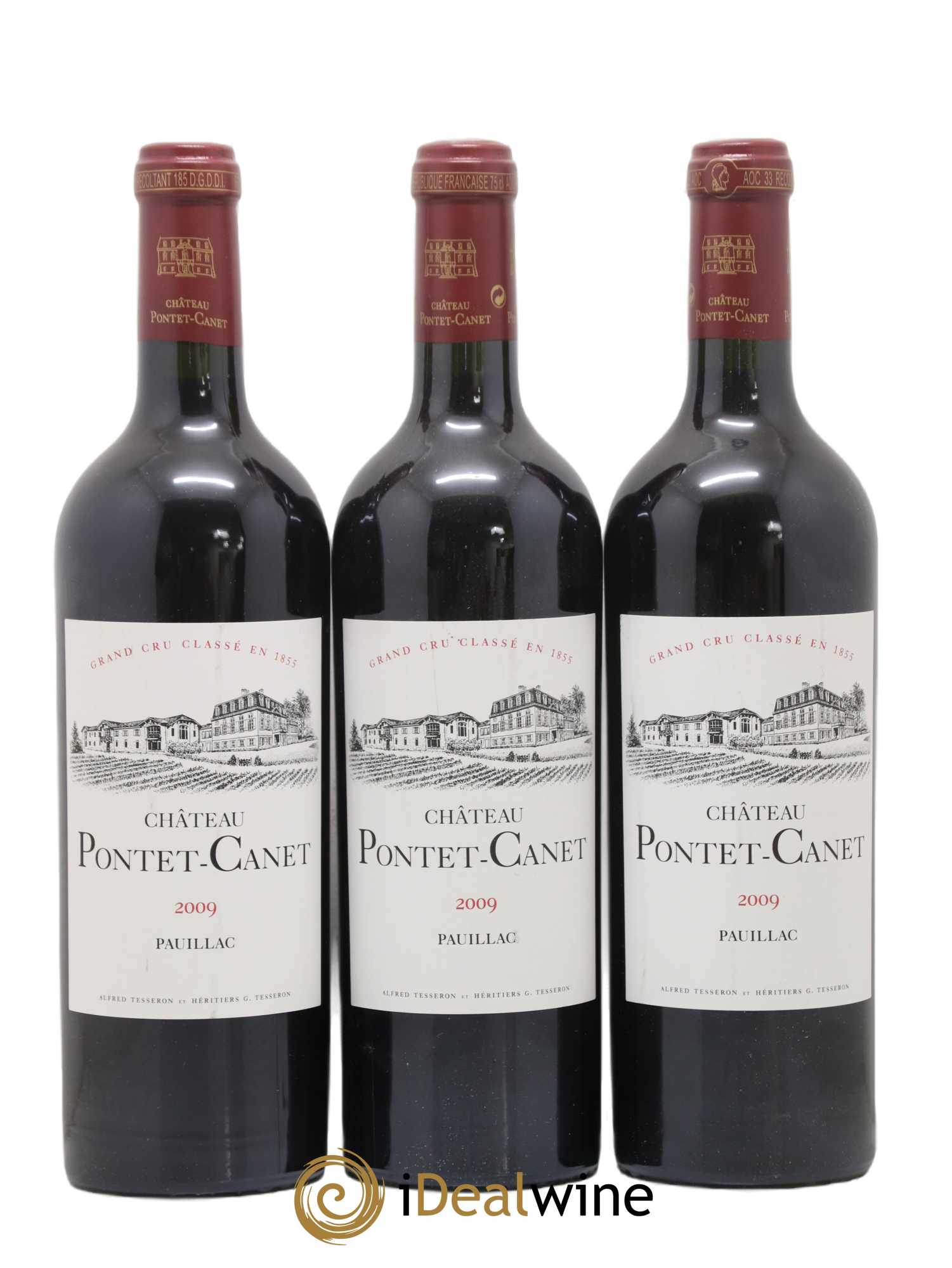 Château Pontet Canet 5ème Grand Cru Classé 2009 - Lot de 3 bouteilles - 0