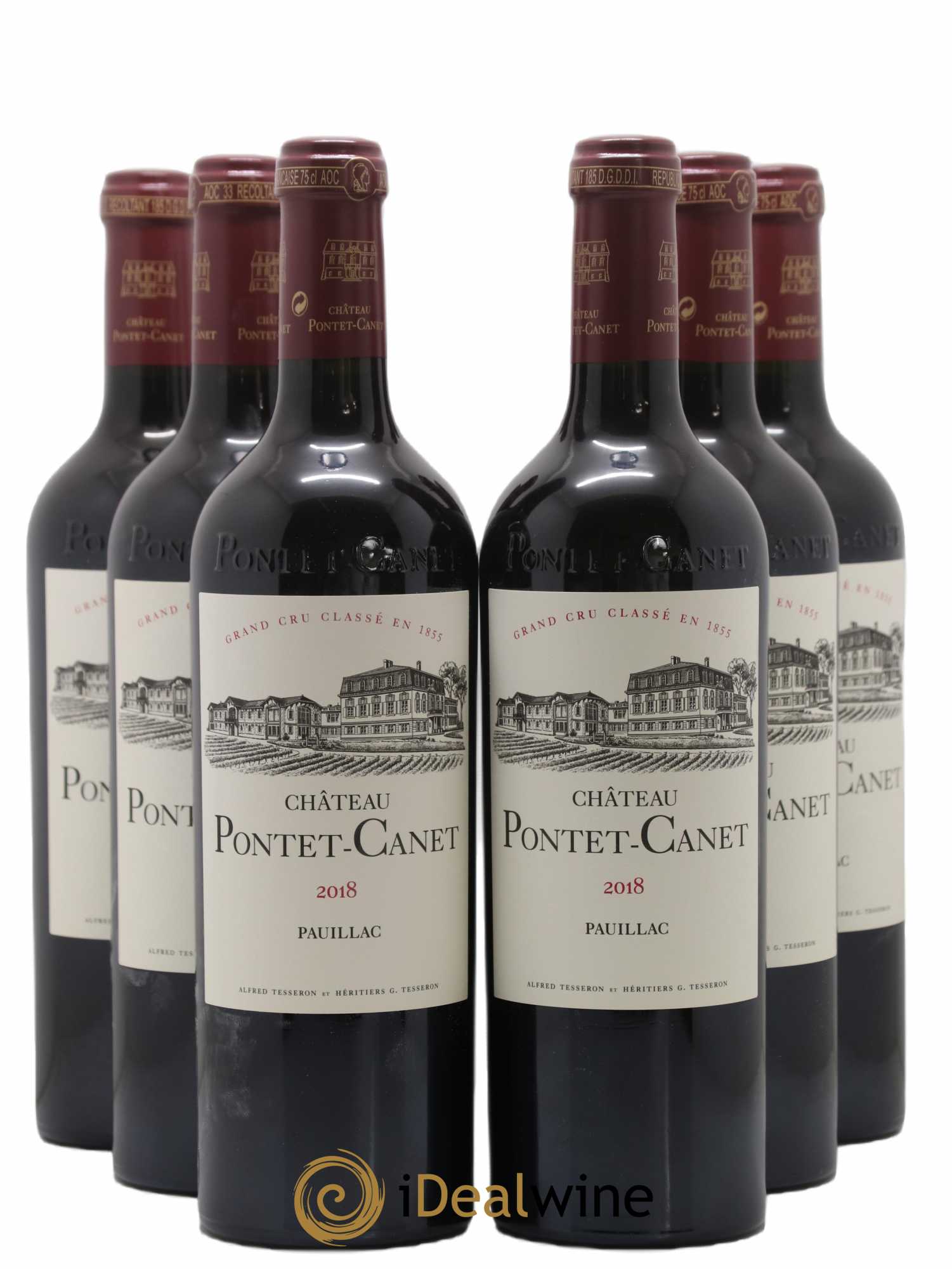 Château Pontet Canet 5ème Grand Cru Classé 2018 - Lot de 6 bouteilles - 0
