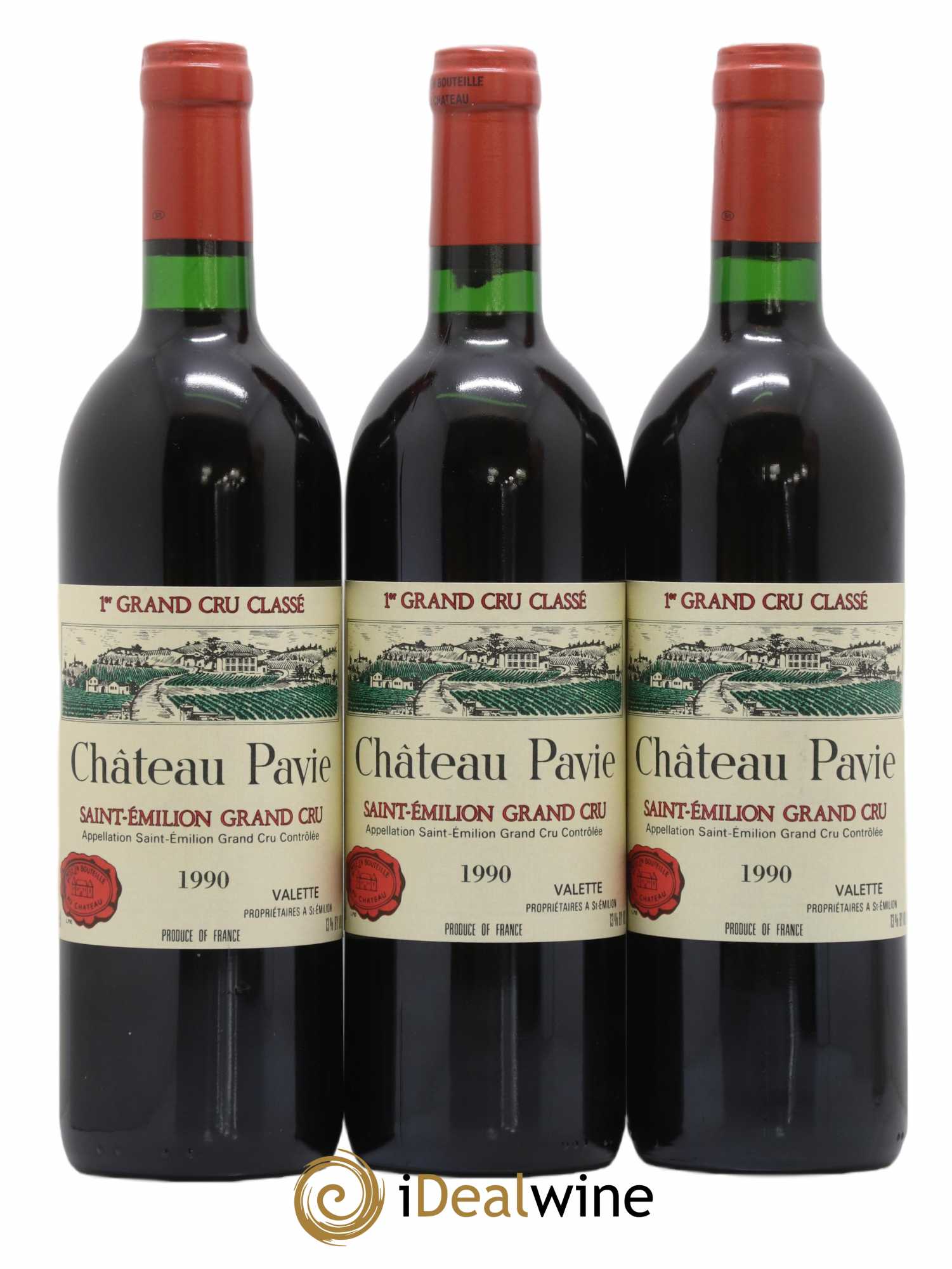 Château Pavie 1er Grand Cru Classé A 1990 - Lot de 3 bouteilles - 0