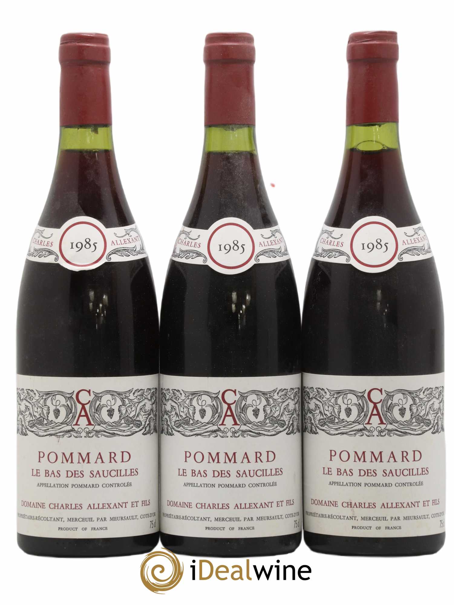 Pommard Le Bas des Saucilles Charles Allexant et fils 1985 - Posten von 3 Flaschen - 0