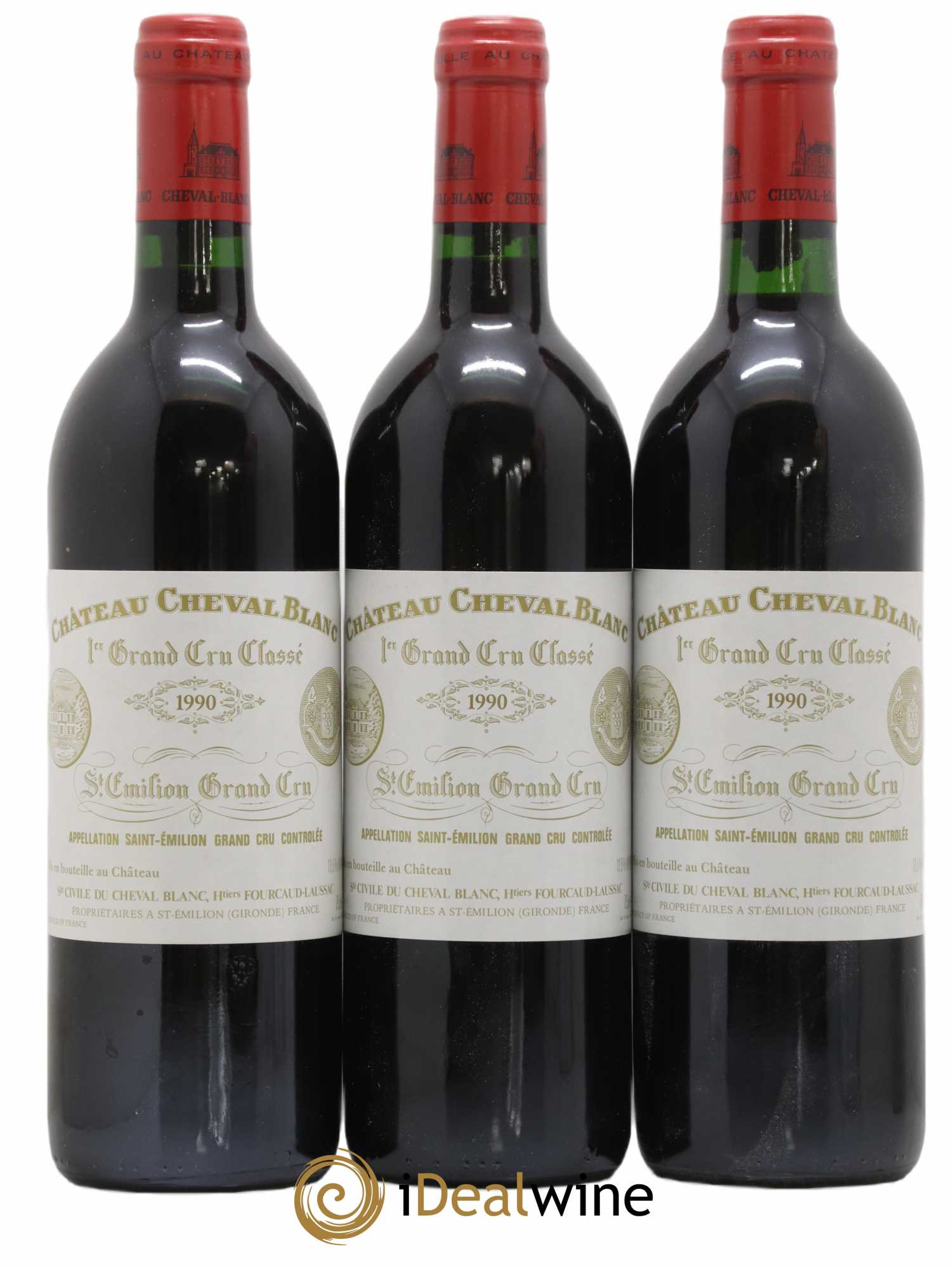 Château Cheval Blanc 1er Grand Cru Classé A 1990 - Lot de 3 bouteilles - 0