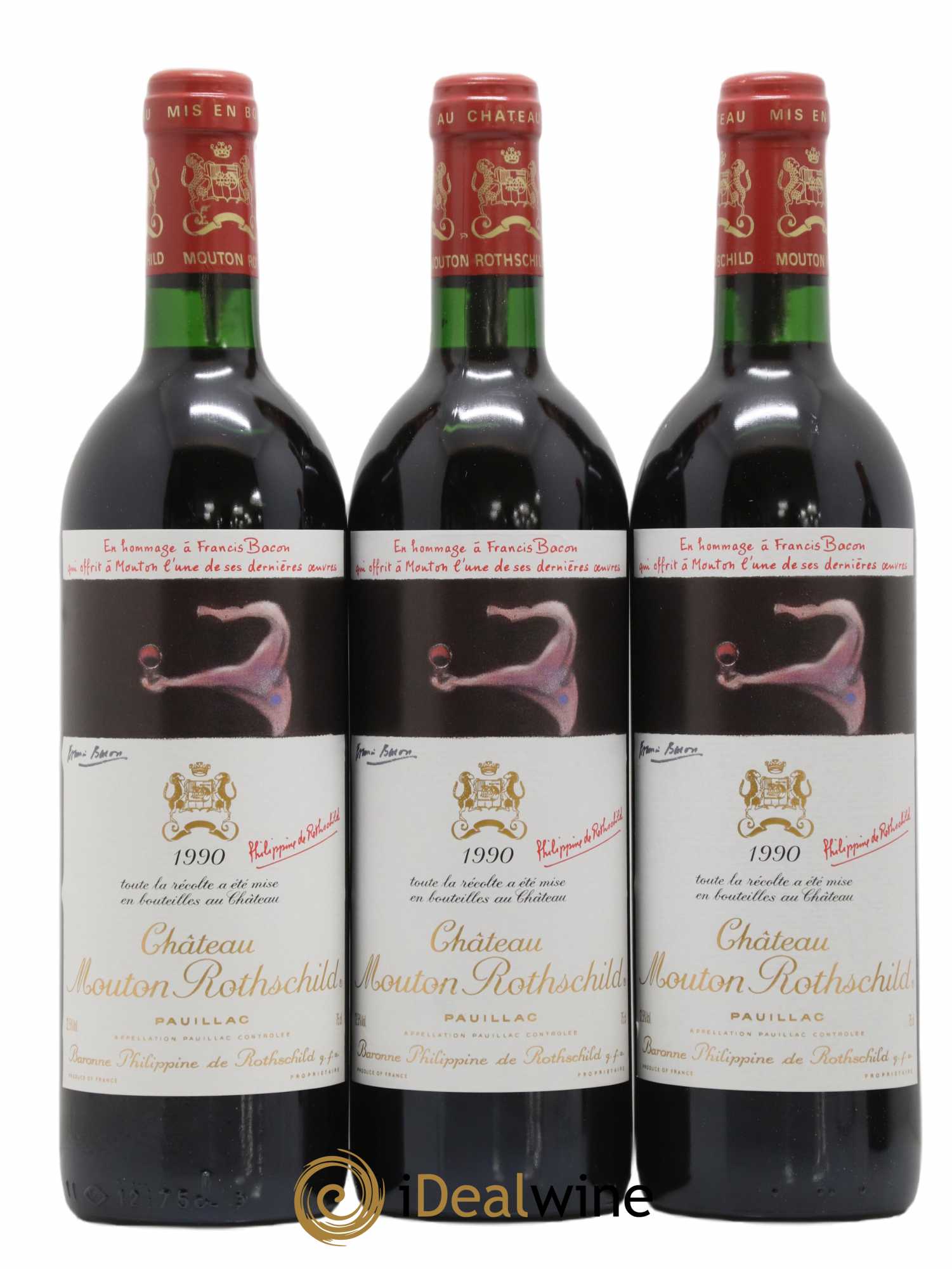 Château Mouton Rothschild 1er Grand Cru Classé 1990 - Lot de 12 bouteilles - 1