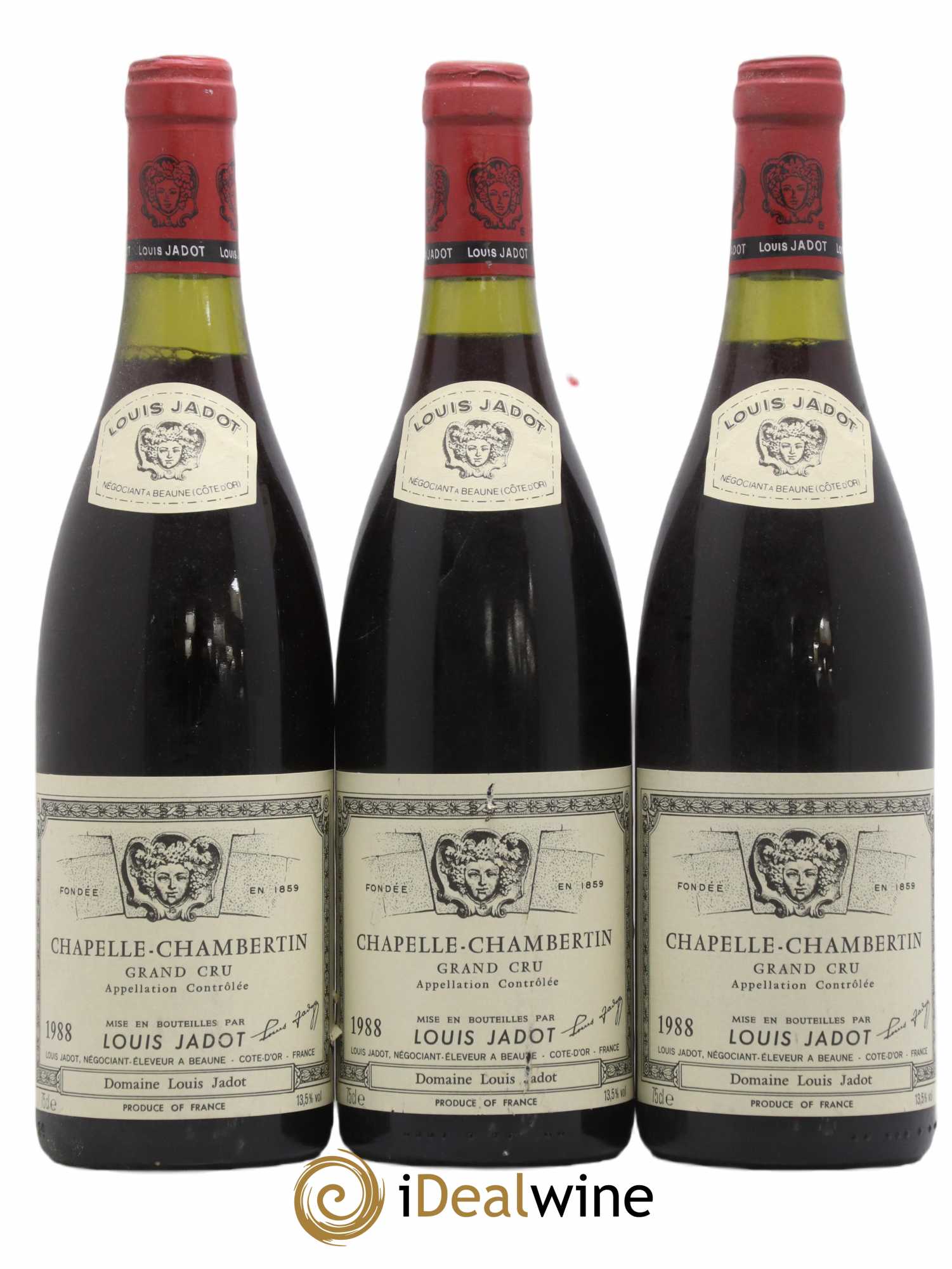 Chapelle-Chambertin Grand Cru Maison Louis Jadot 1988 - Lot de 3 bouteilles - 0