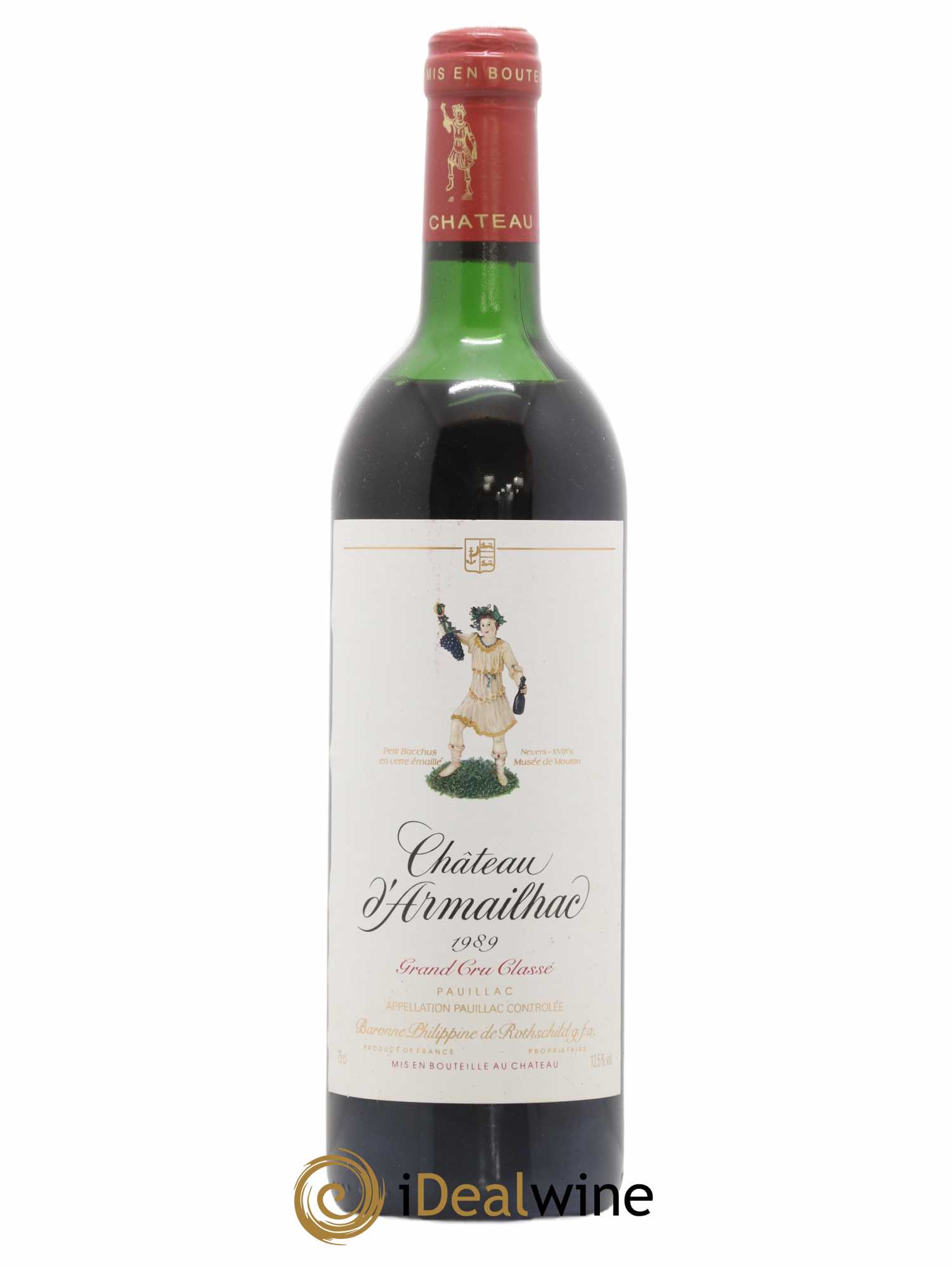 Château d' Armailhac - Mouton Baron(ne) Philippe 5ème Grand Cru Classé 1989 - Lot de 1 bouteille - 0