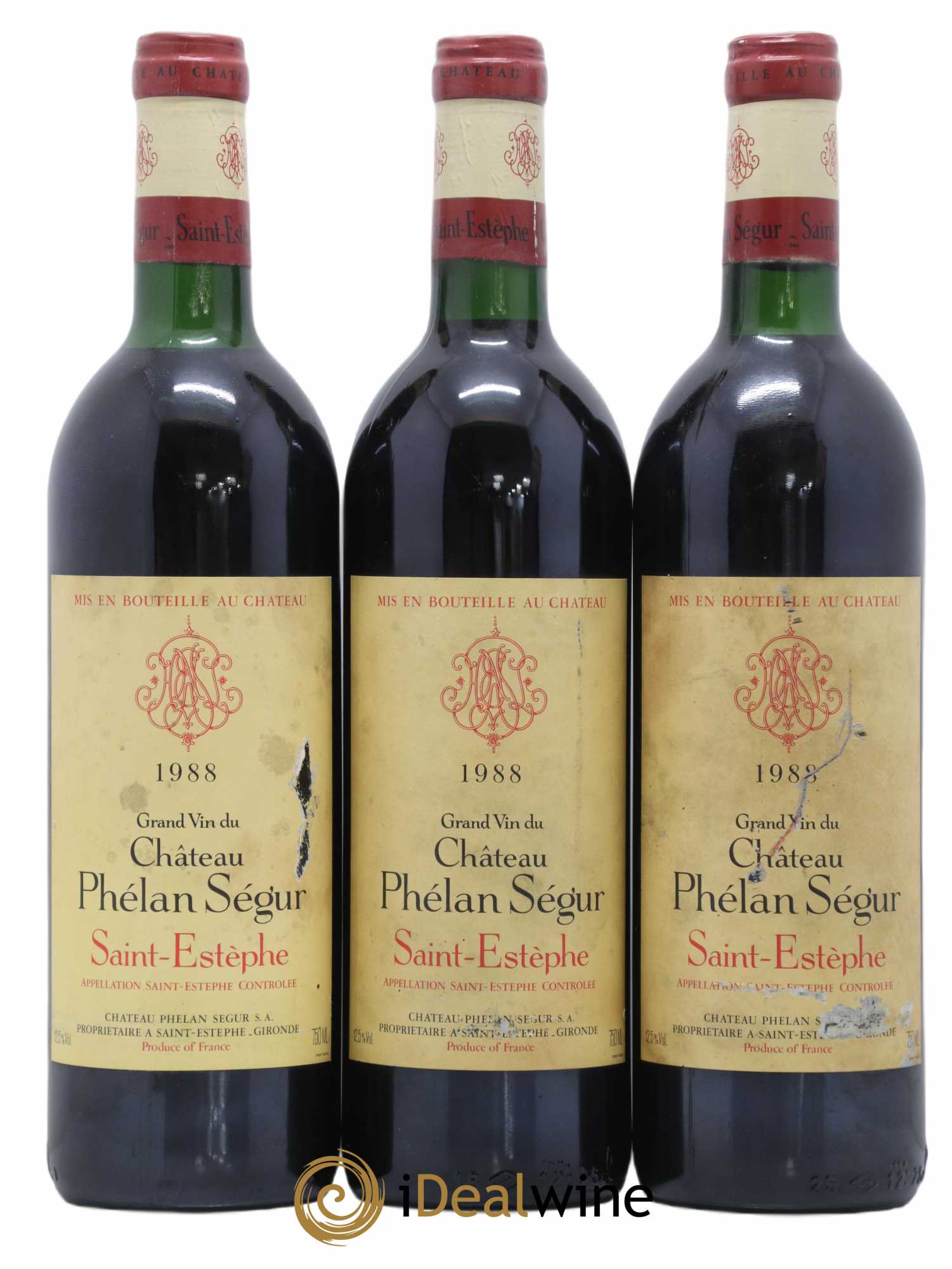 Château Phélan Ségur 1988 - Lot de 3 bouteilles - 0