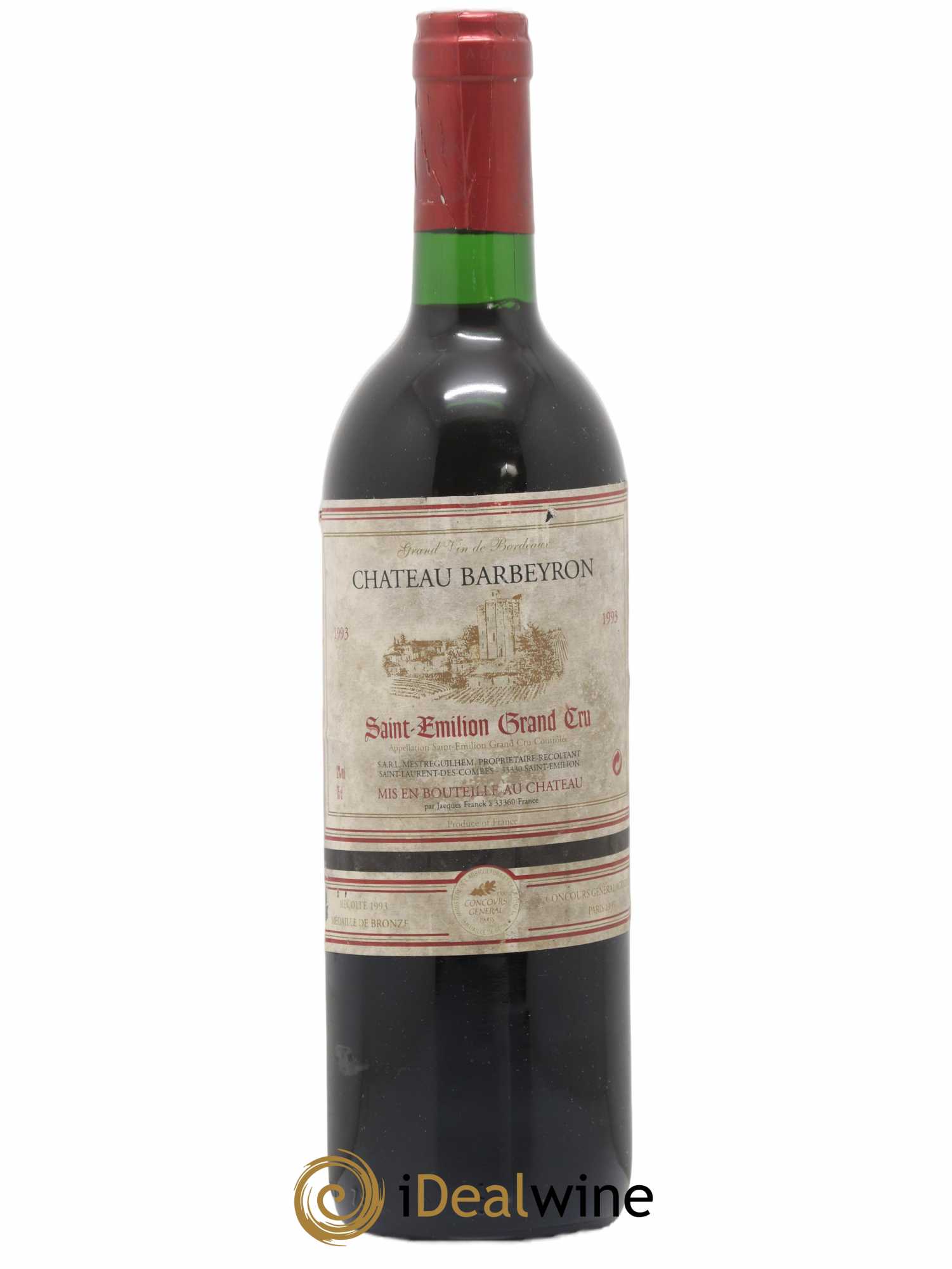 Saint-Émilion Grand Cru Château Barbeyron 1993 - Posten von 1 Flasche - 0