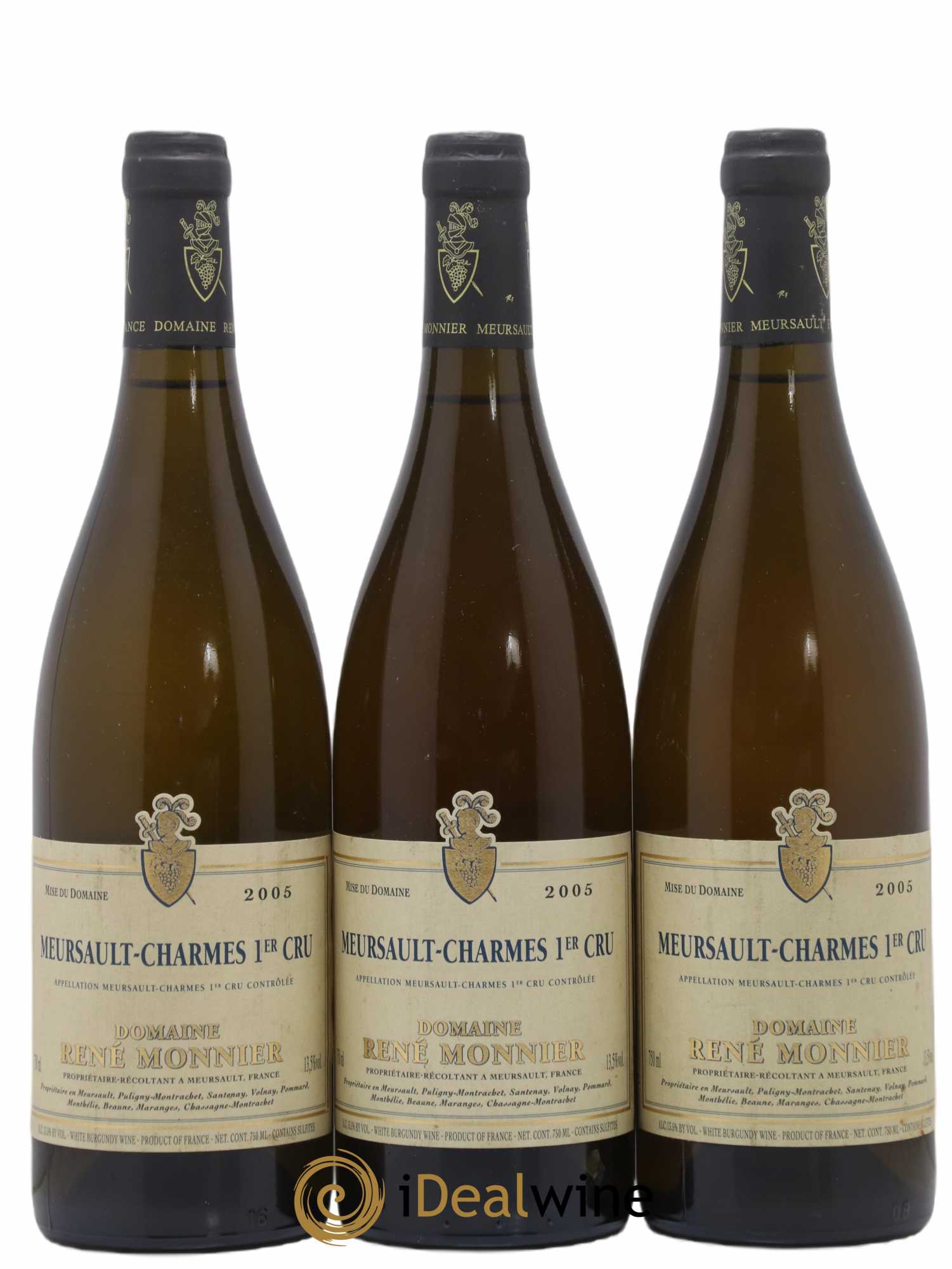 Meursault 1er Cru Charmes René Monnier 2005 - Lot de 3 bouteilles - 0