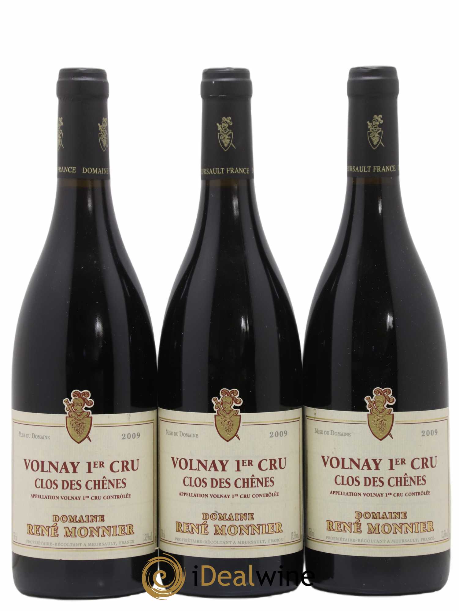 Volnay 1er Cru Clos Des Chênes Domaine René Monnier 2009 - Lot de 3 bouteilles - 0