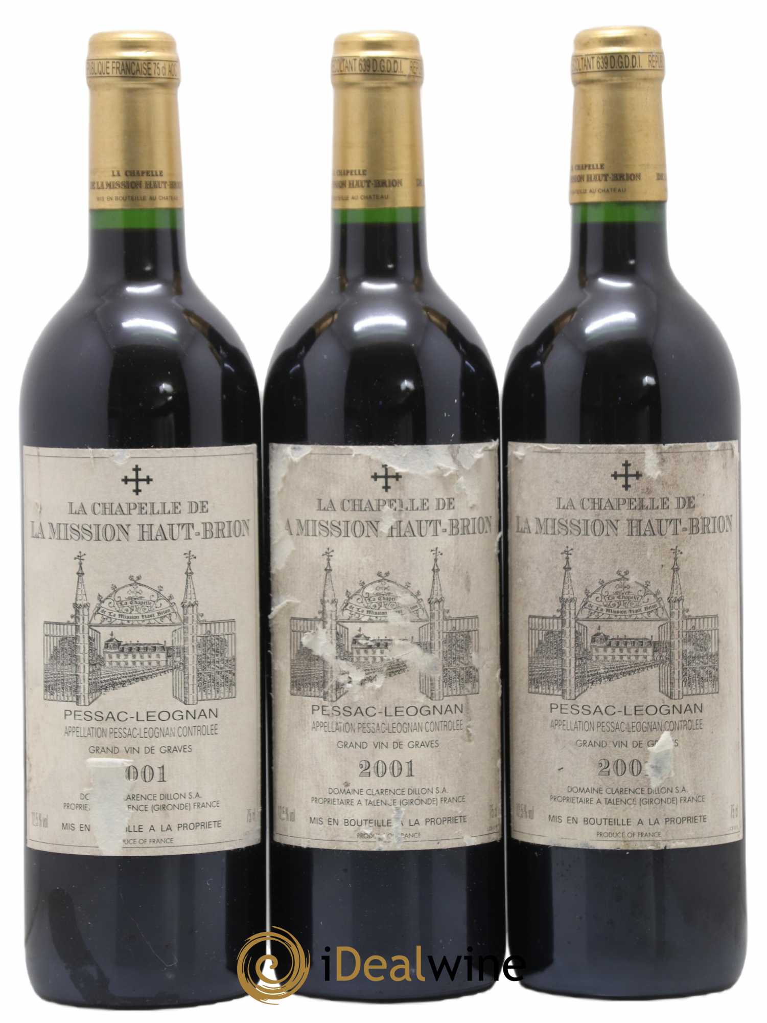 La Chapelle de La Mission Haut-Brion Second Vin 2001 - Lot de 3 bouteilles - 0