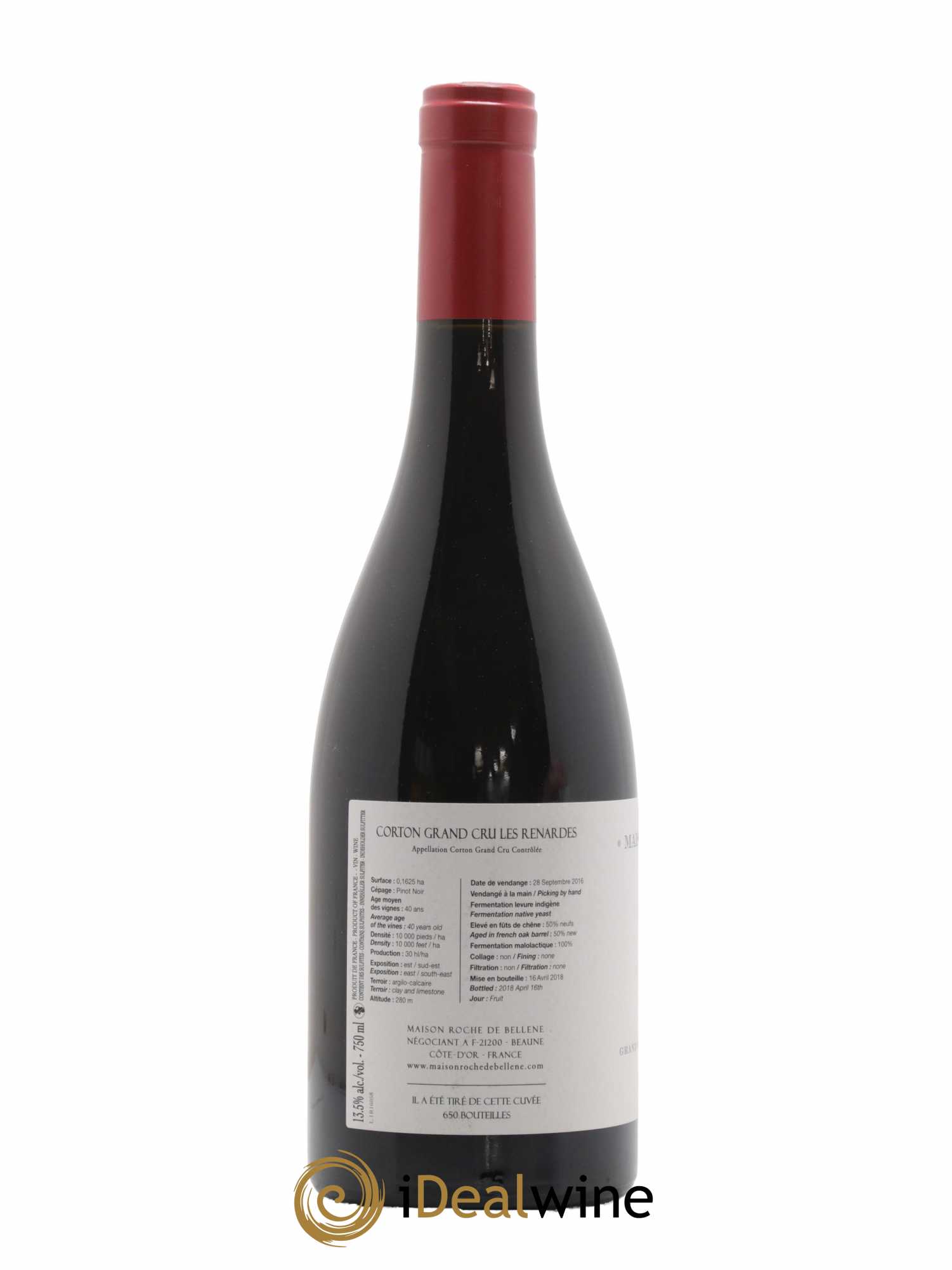 Corton Grand Cru Les Renardes Maison Roche de Bellene 2016 - Lot de 1 bouteille - 1