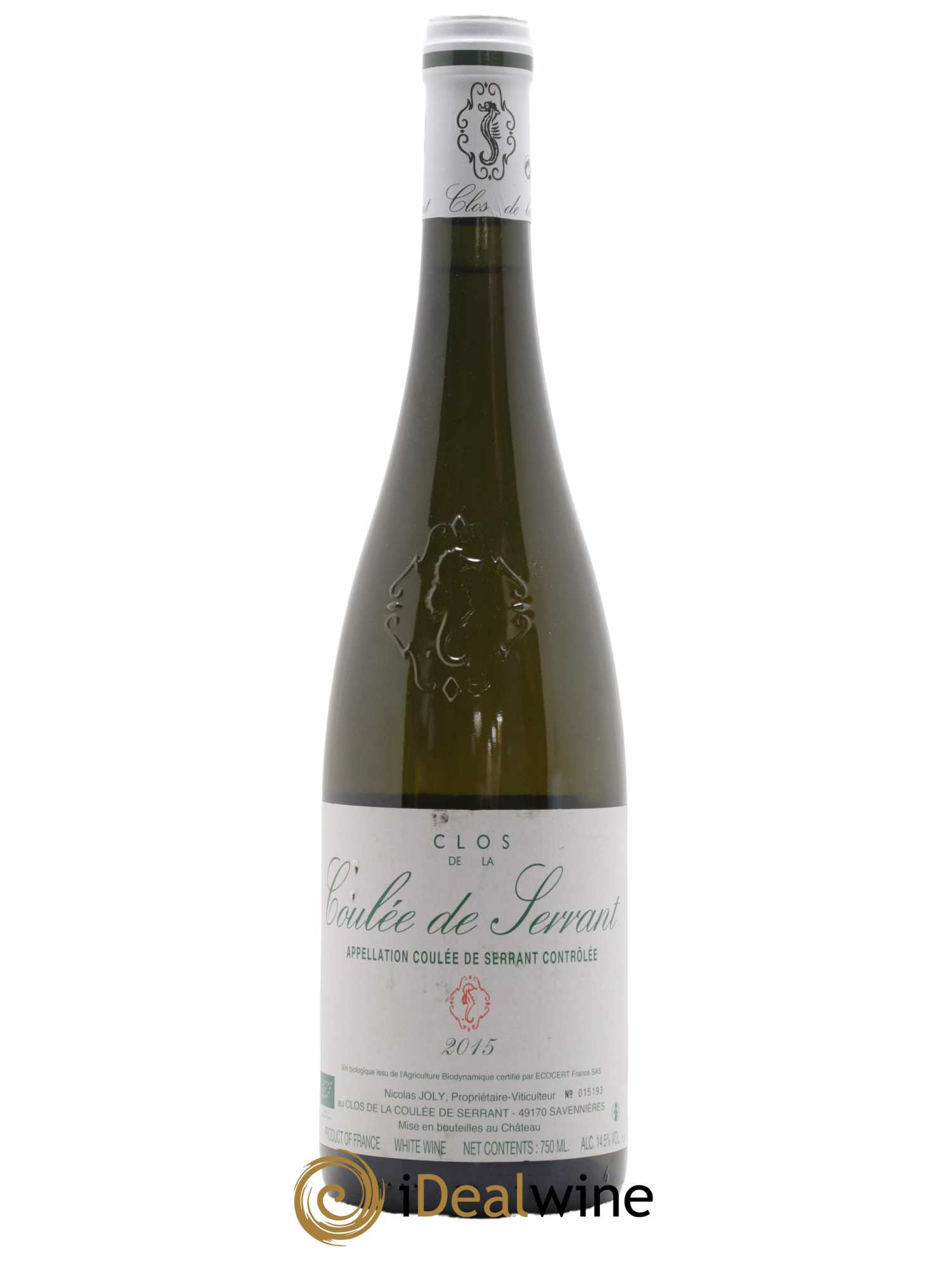 Savennières Clos de la Coulée de Serrant Vignobles de la Coulée de Serrant - Nicolas Joly 2015 - Lot de 1 bouteille - 0