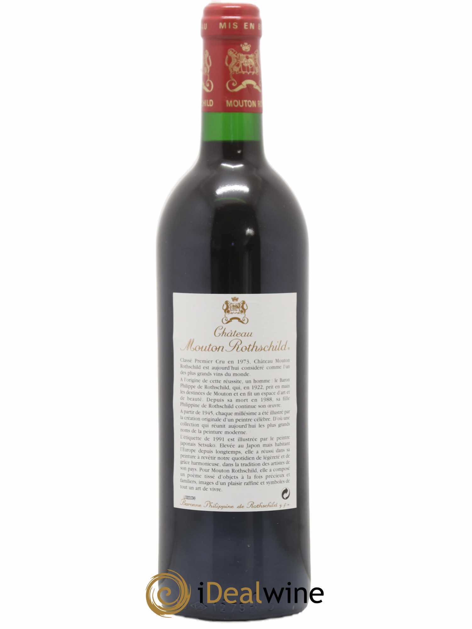 Château Mouton Rothschild 1er Grand Cru Classé 1991 - Lot de 1 bouteille - 1