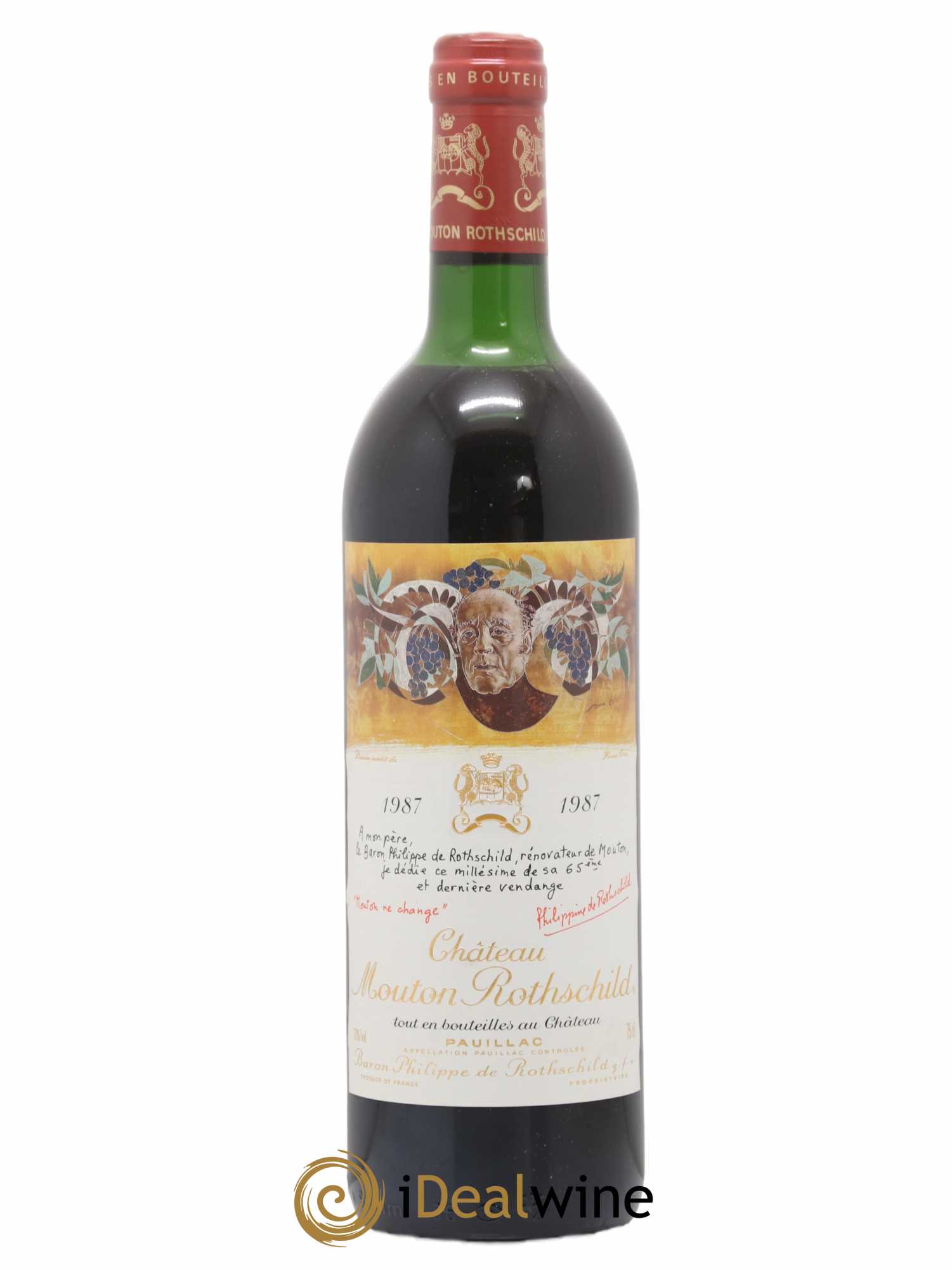Château Mouton Rothschild 1er Grand Cru Classé 1987 - Lot de 1 bouteille - 0