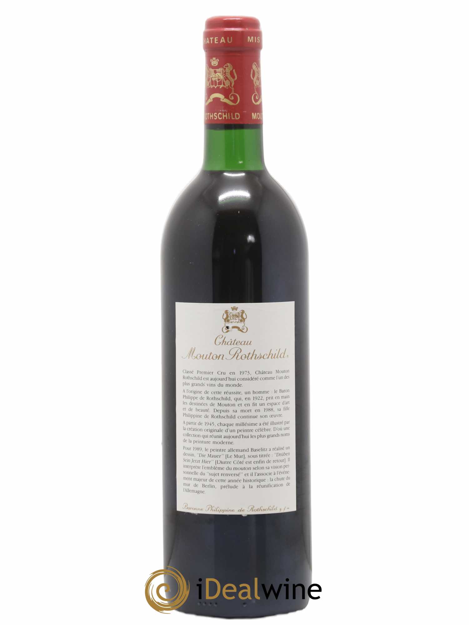 Château Mouton Rothschild 1er Grand Cru Classé 1989 - Lot de 1 bouteille - 1