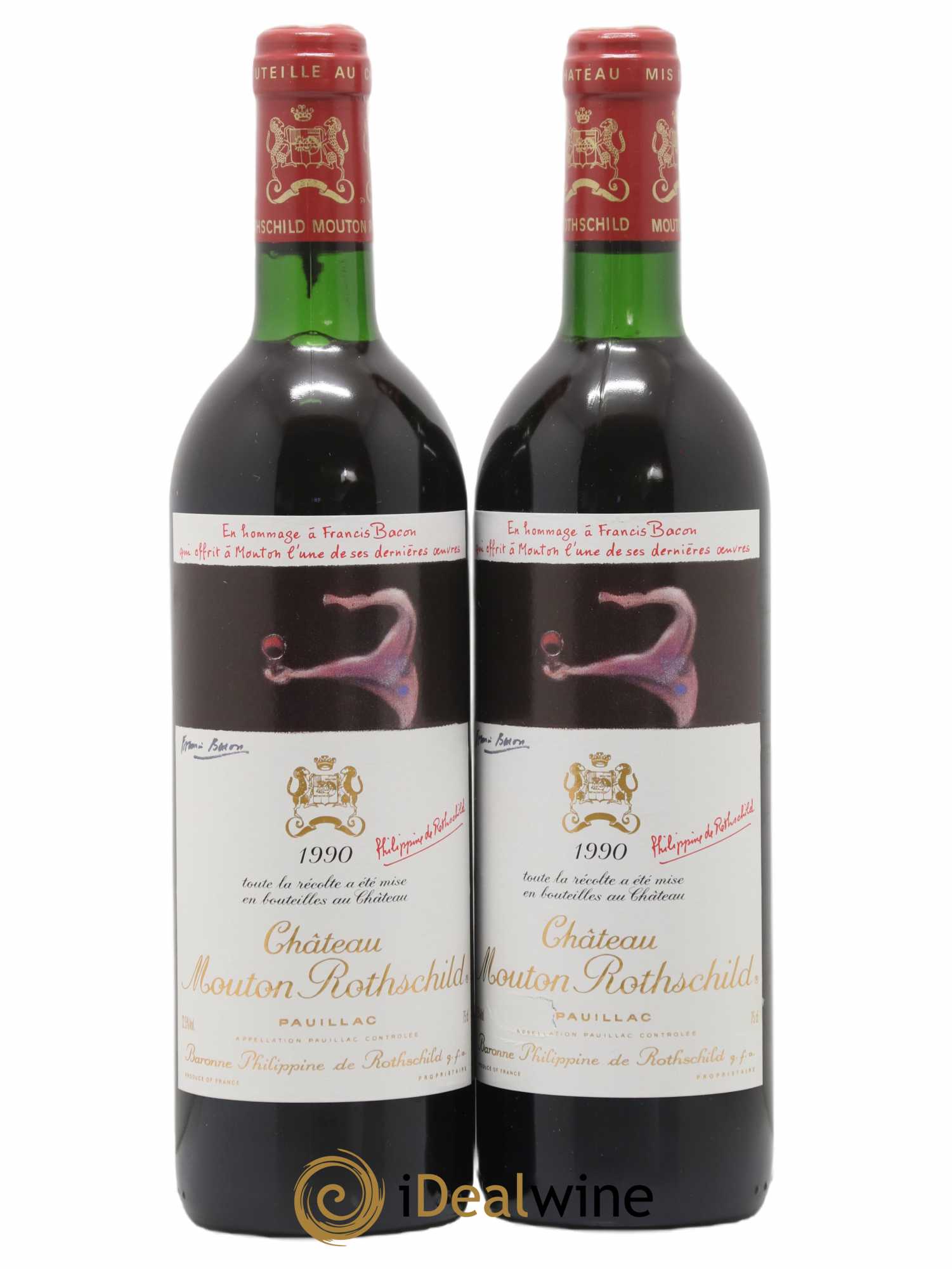Château Mouton Rothschild 1er Grand Cru Classé 1990 - Lot de 2 bouteilles - 0