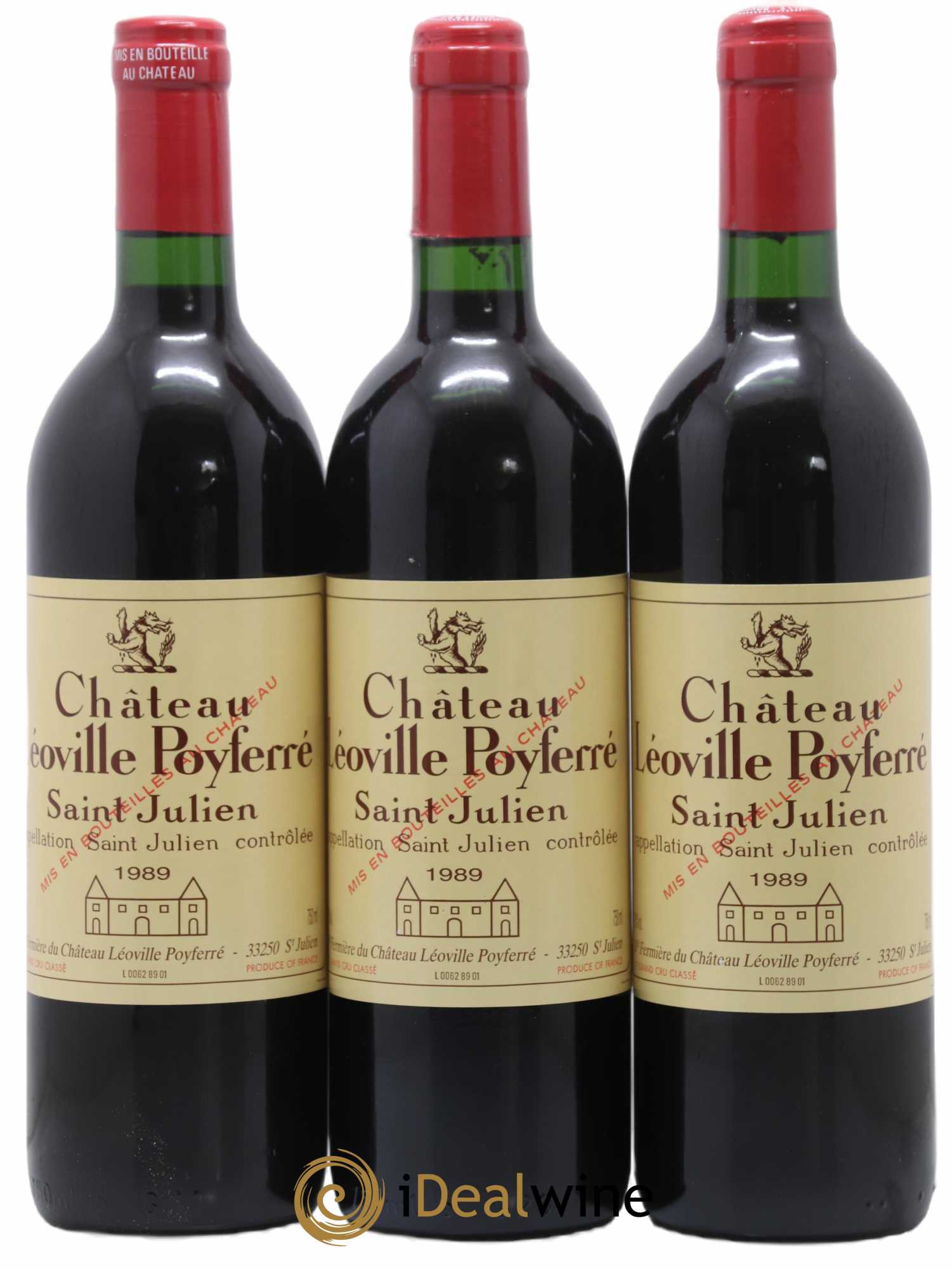 Château Léoville Poyferré 2ème Grand Cru Classé 1989 - Lot de 3 bouteilles - 0