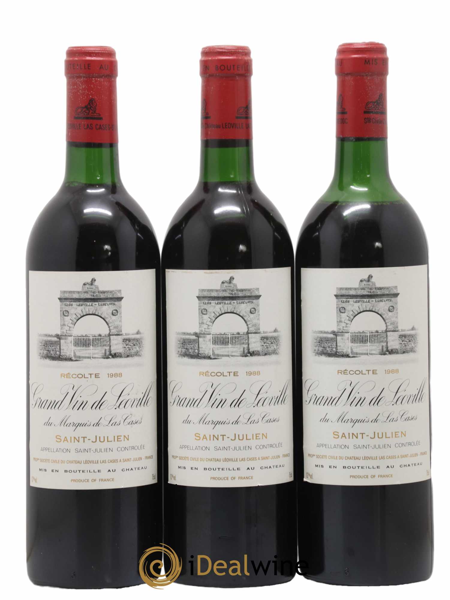 Château Léoville Las Cases 2ème Grand Cru Classé 1988 - Lotto di 3 bottiglie - 0