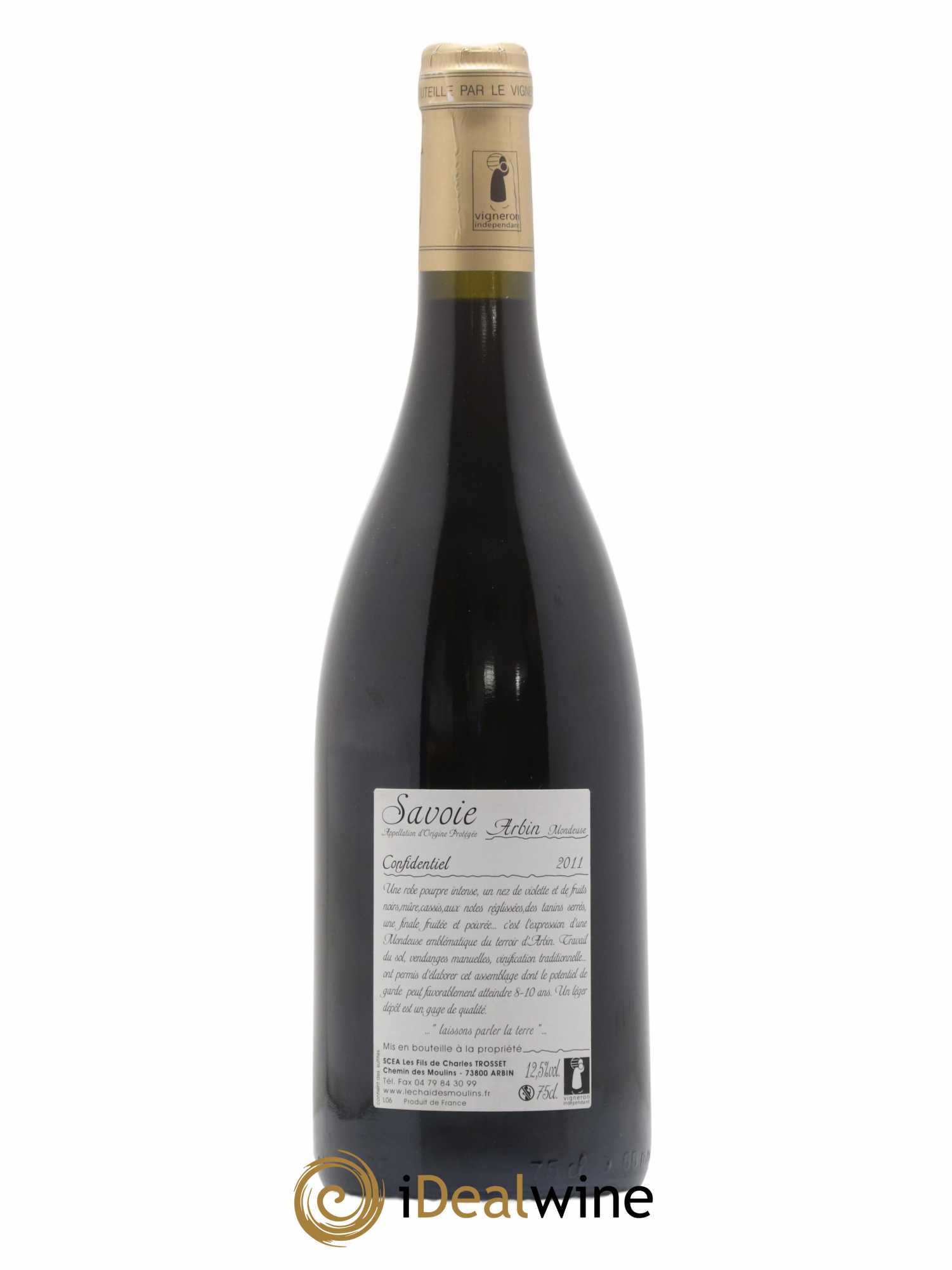 Vin de Savoie Arbin Mondeuse Confidentiel Trosset 2011 - Lot of 1 bottle - 1