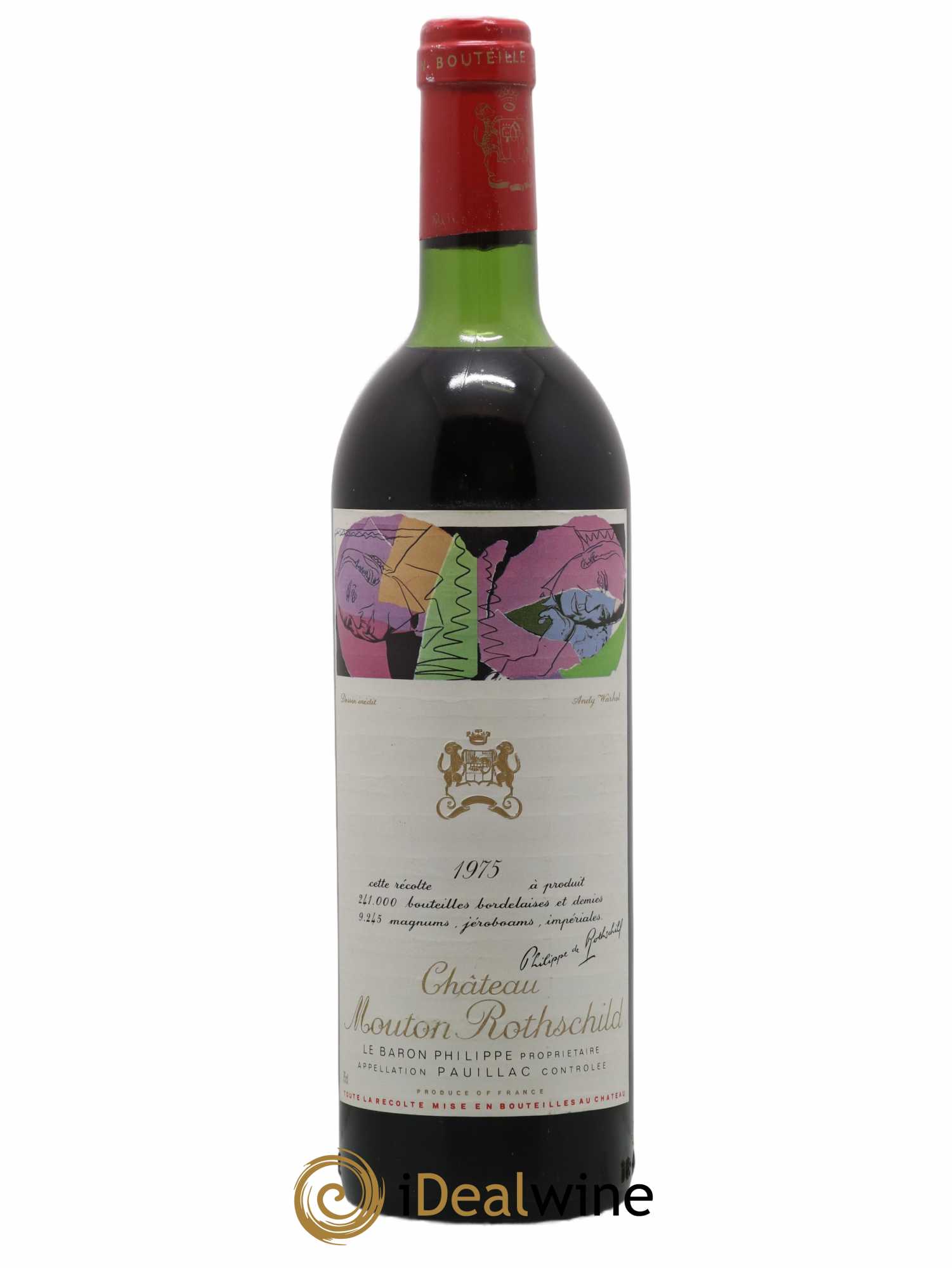 Château Mouton Rothschild 1er Grand Cru Classé 1975 - Lot de 1 bouteille - 0