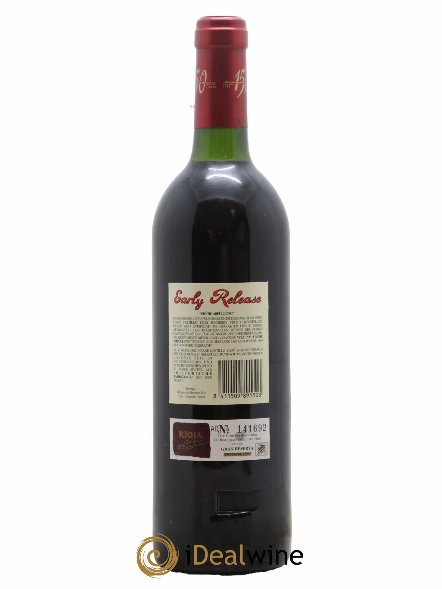 Rioja DOCA Castillo Ygay Reserva Especial Marqués de Murrieta 1991 - Lot de 1 bouteille - 1