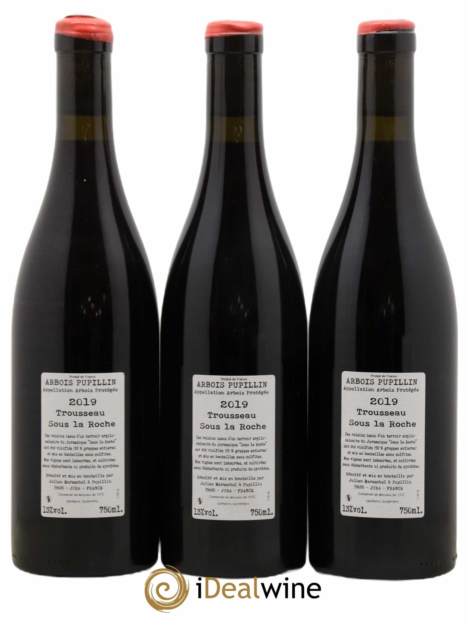 Arbois Pupillin Trousseau Sous La Roche Domaine De La Borde 2019 - Posten von 3 Flaschen - 1
