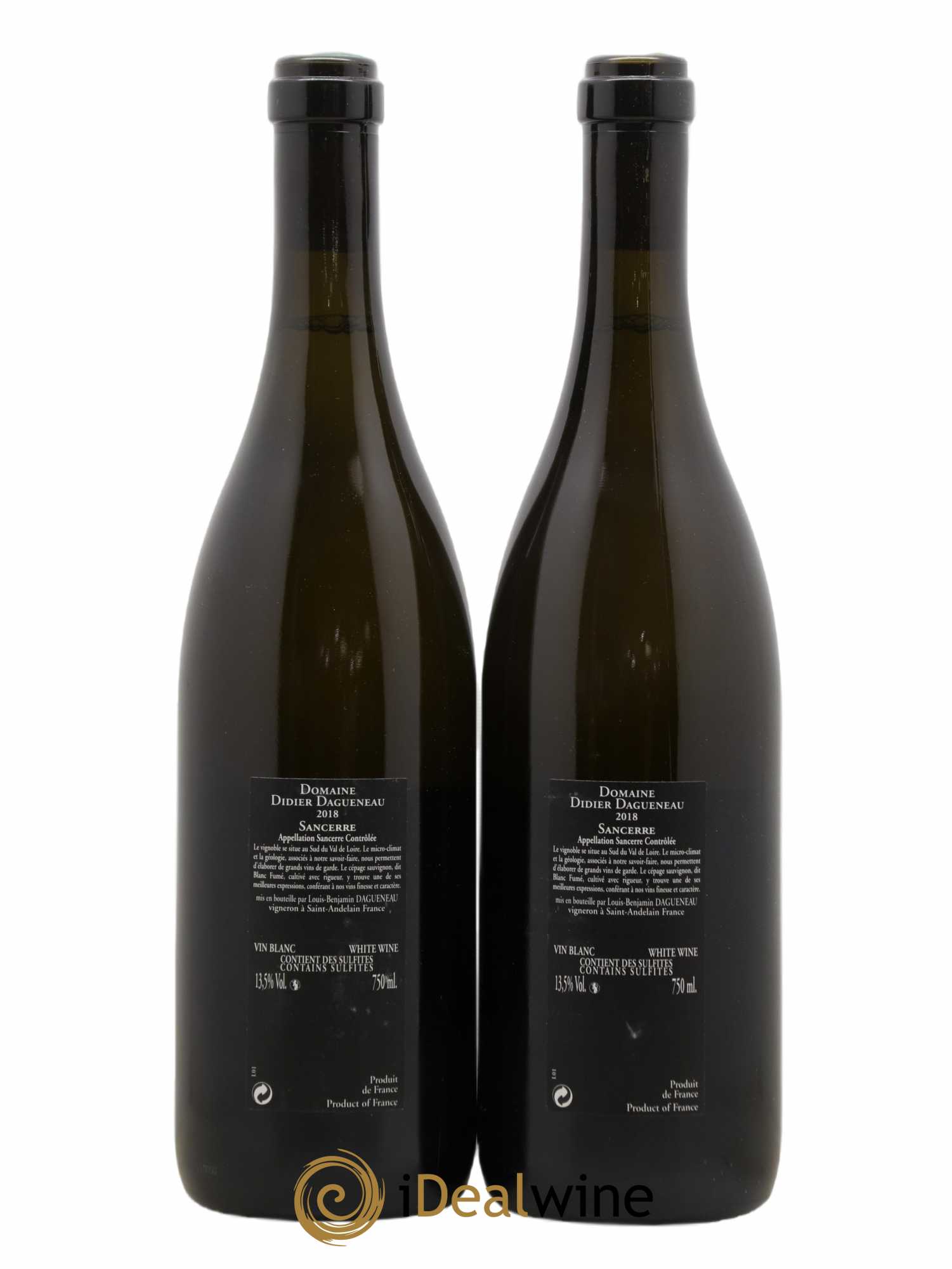 Sancerre Le Mont Damné Chavignol Dagueneau (Domaine Didier - Louis-Benjamin) 2018 - Lot de 2 bouteilles - 1
