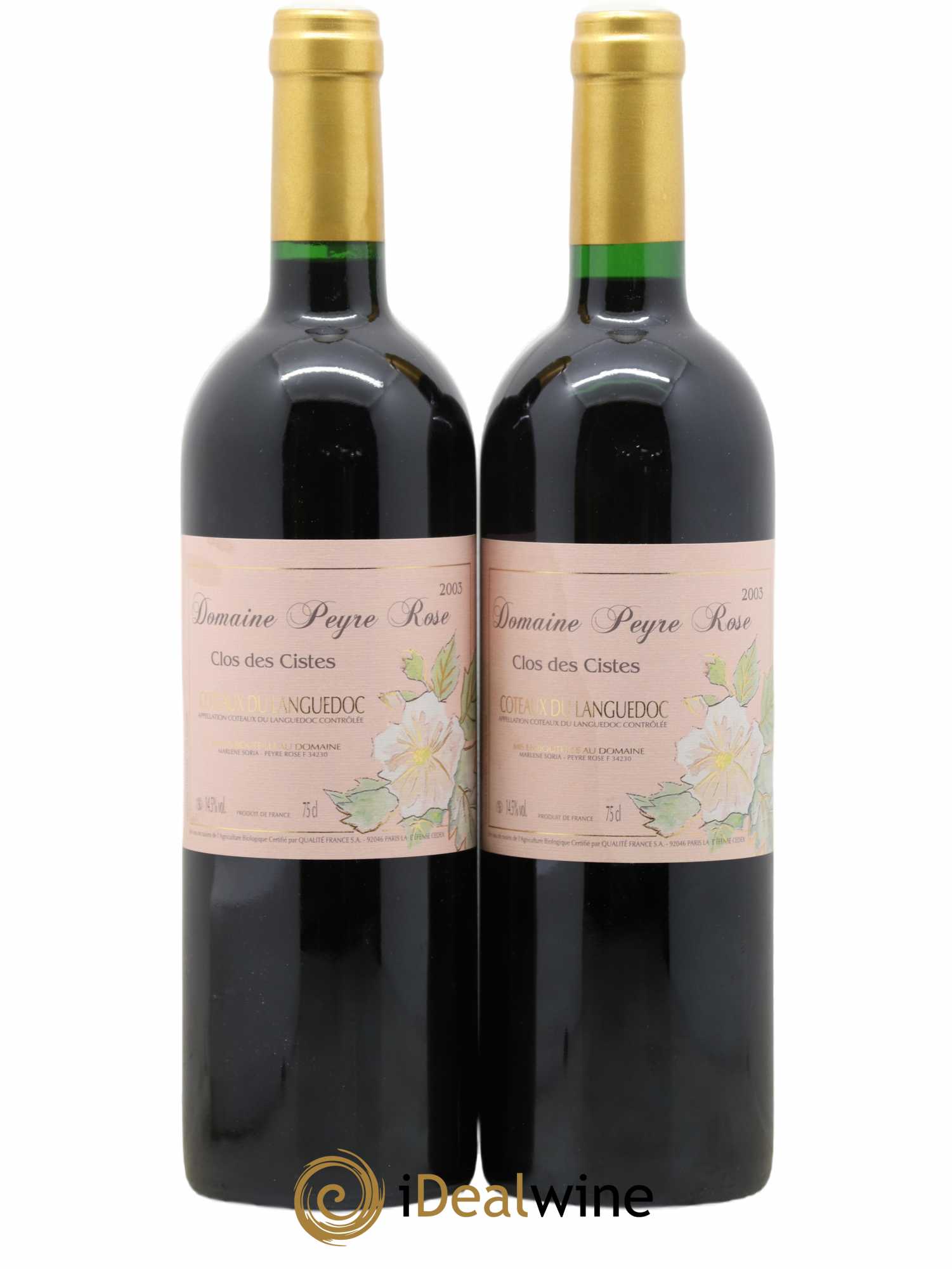Vin de France (anciennement Coteaux du Languedoc) Domaine Peyre Rose Les Cistes Marlène Soria 2003 - Lot de 2 bouteilles - 0