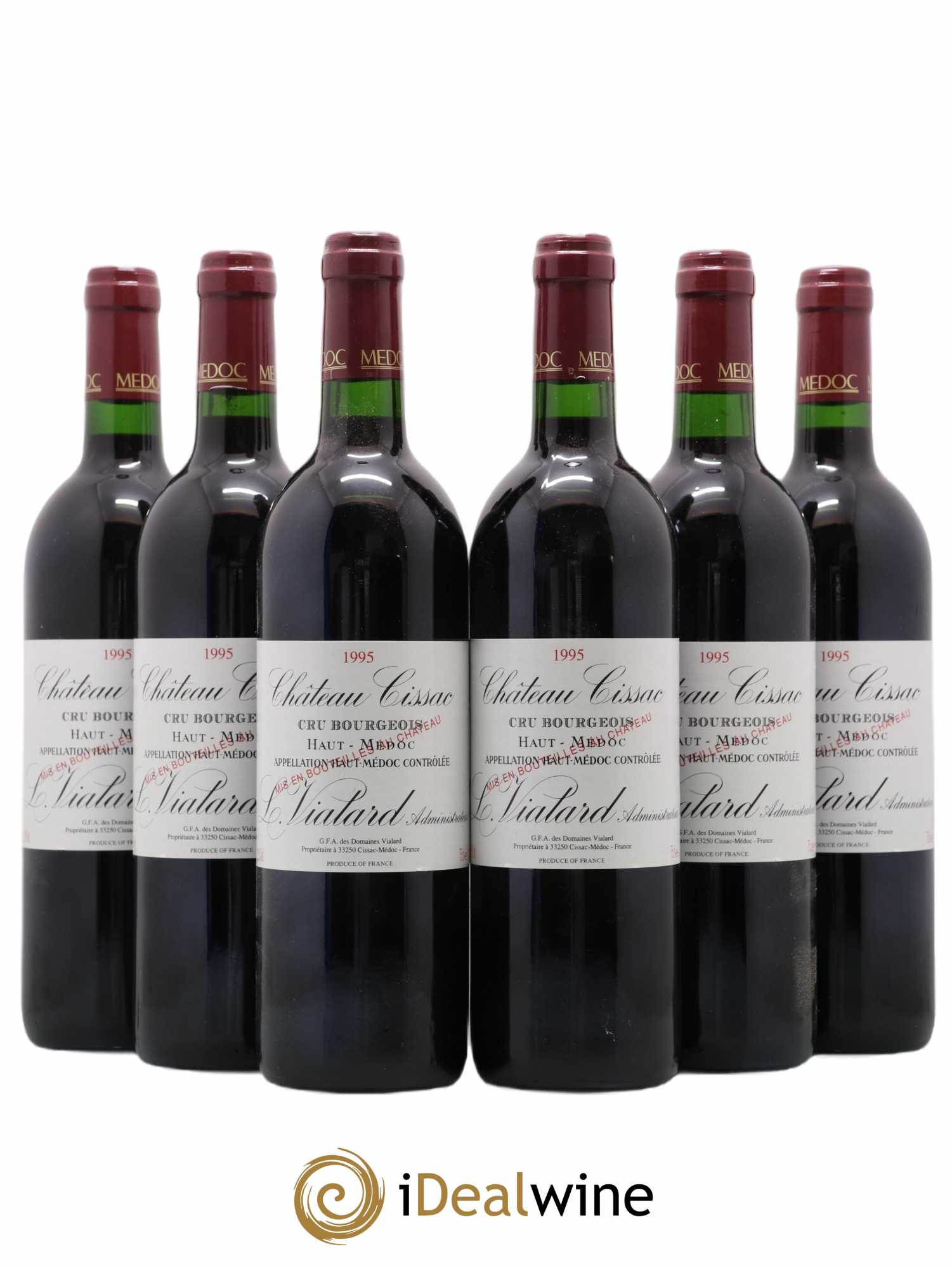 Château Cissac Cru Bourgeois 1995 - Lot de 6 bouteilles - 0