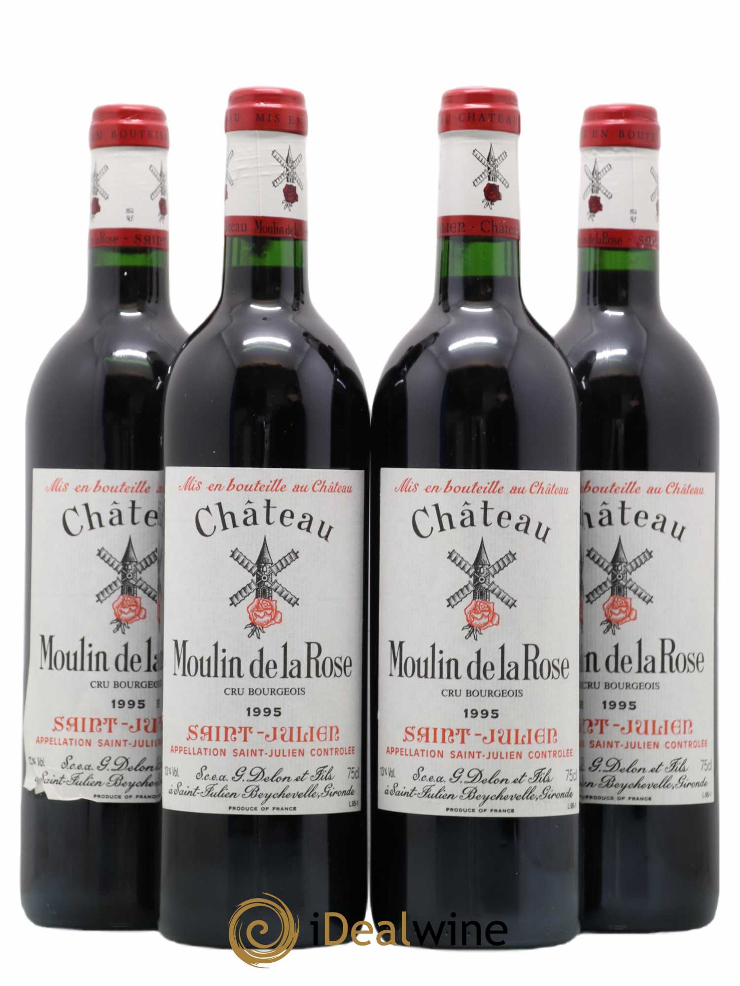 Château Moulin de la Rose Cru Bourgeois 1995 - Lot de 4 bouteilles - 0