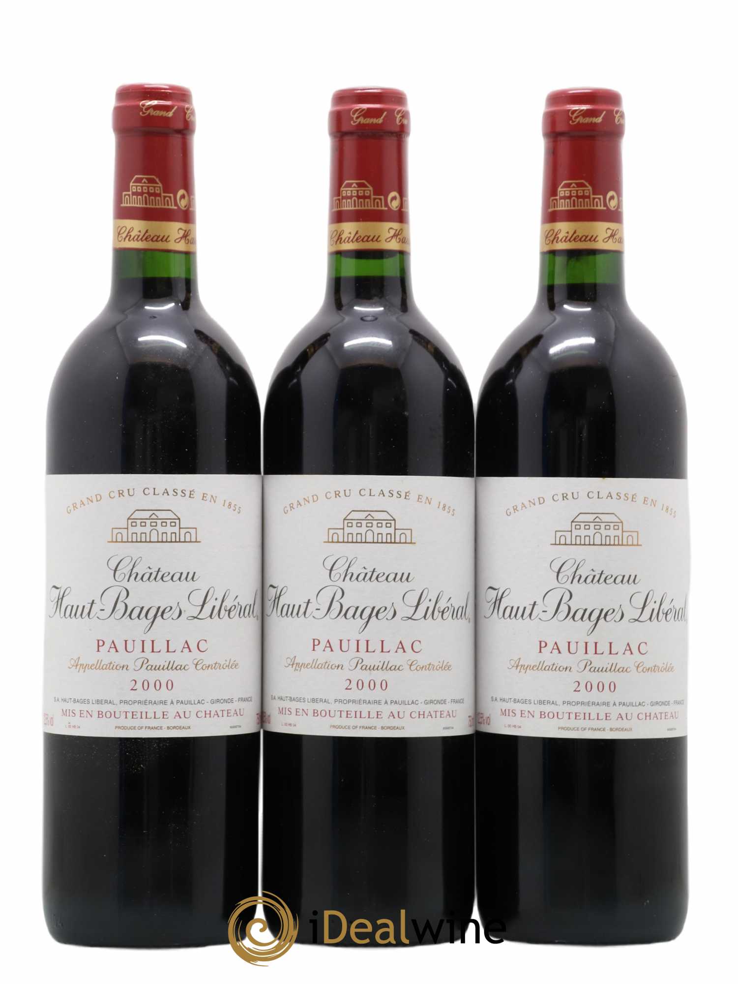 Château Haut Bages Libéral 5ème Grand Cru Classé 2000 - Lot de 3 bouteilles - 0