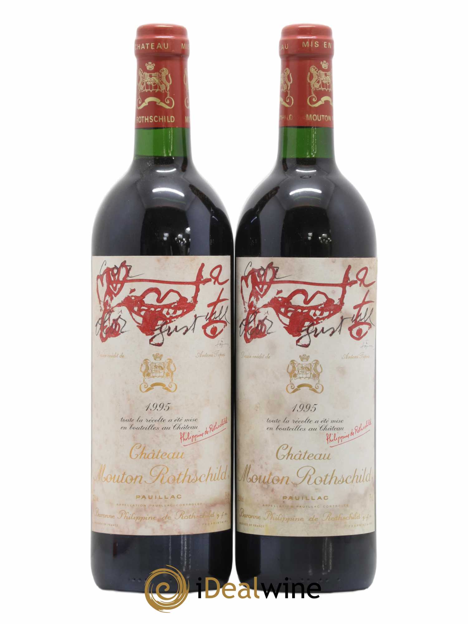 Château Mouton Rothschild 1er Grand Cru Classé 1995 - Lot de 2 bouteilles - 0