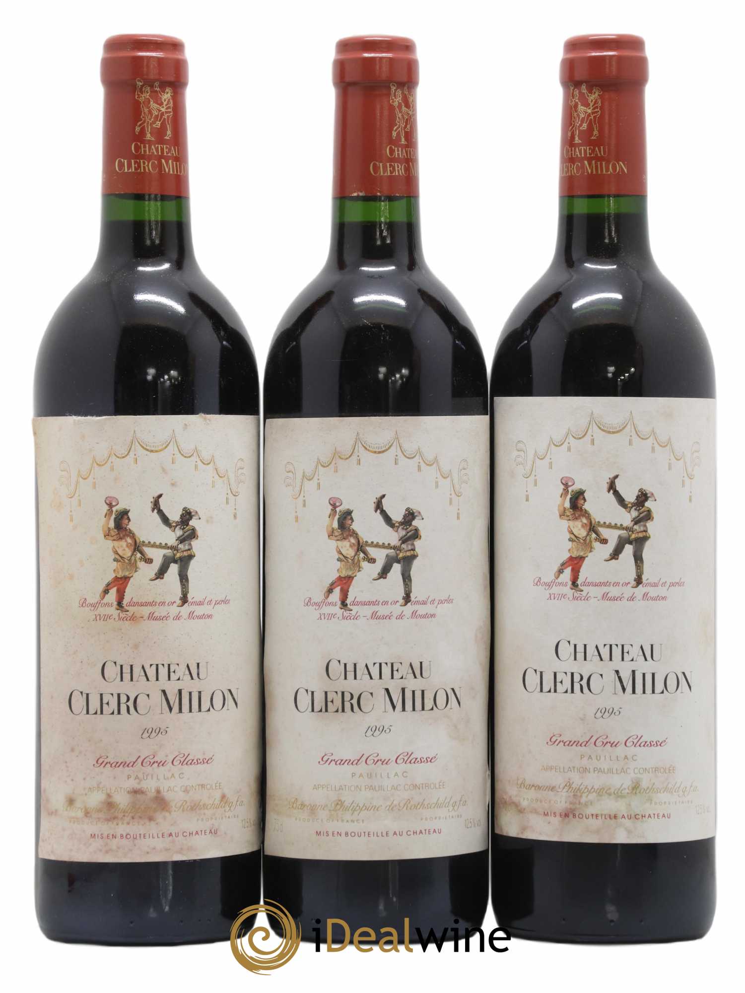 Château Clerc Milon 5ème Grand Cru Classé 1995 - Lot de 3 bouteilles - 0