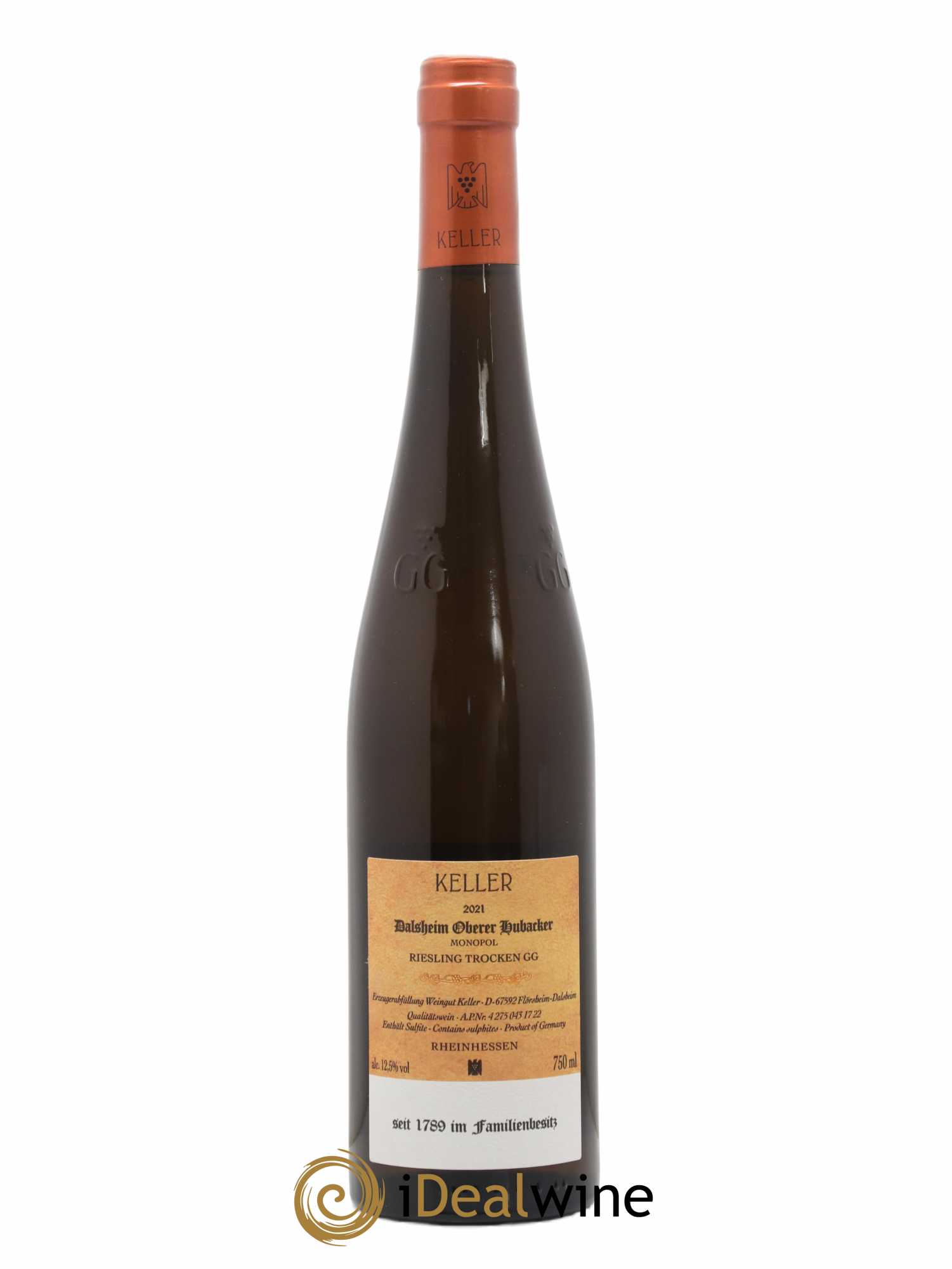 Allemagne Rheinhessen Riesling Trocken Oberer Hubacker GG Keller 2021 - Posten von 1 Flasche - 1