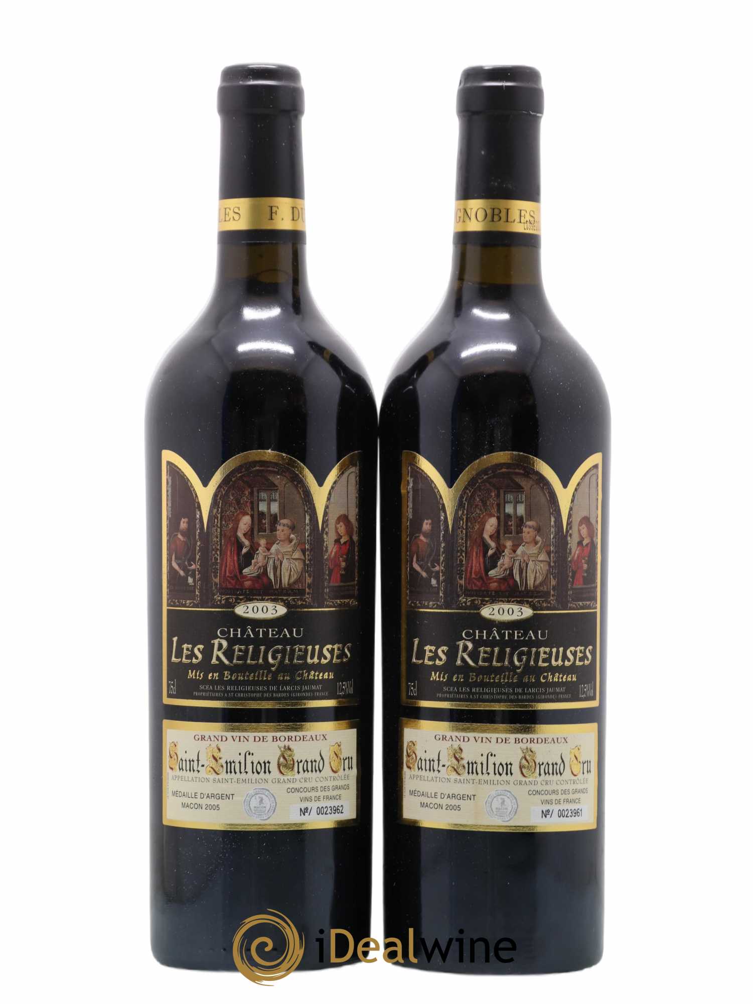 Saint-Émilion Grand Cru Chateau Les Religieuses 2003 - Posten von 2 Flaschen - 0