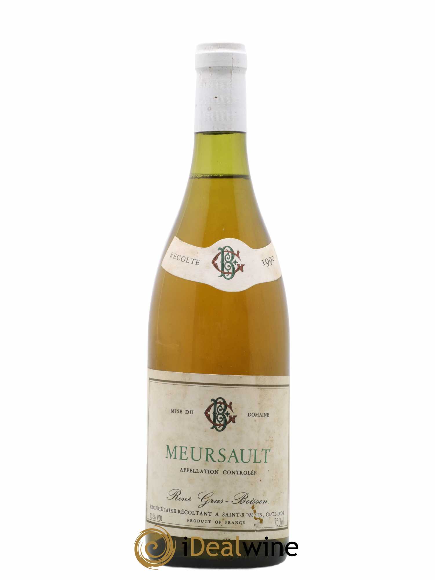 Meursault René Gras Boisson 1990 - Lot de 1 bouteille - 0